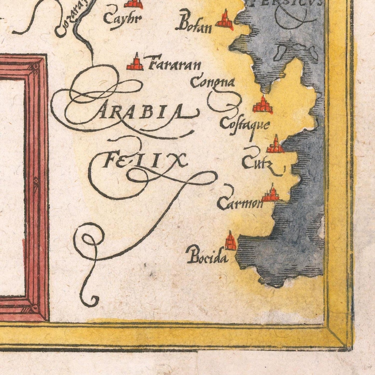 detail of the map from the bottom right corner