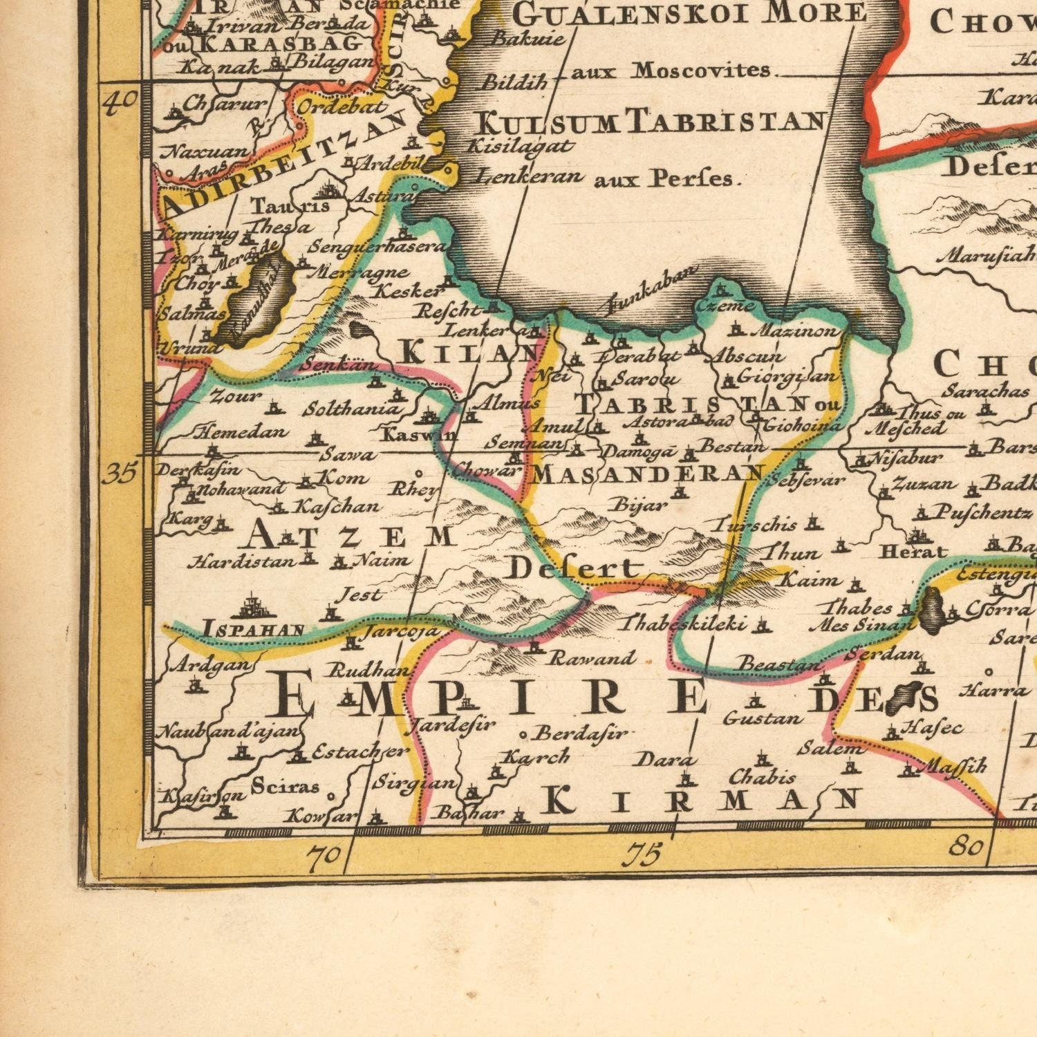 detail of the map from the bottom left corner