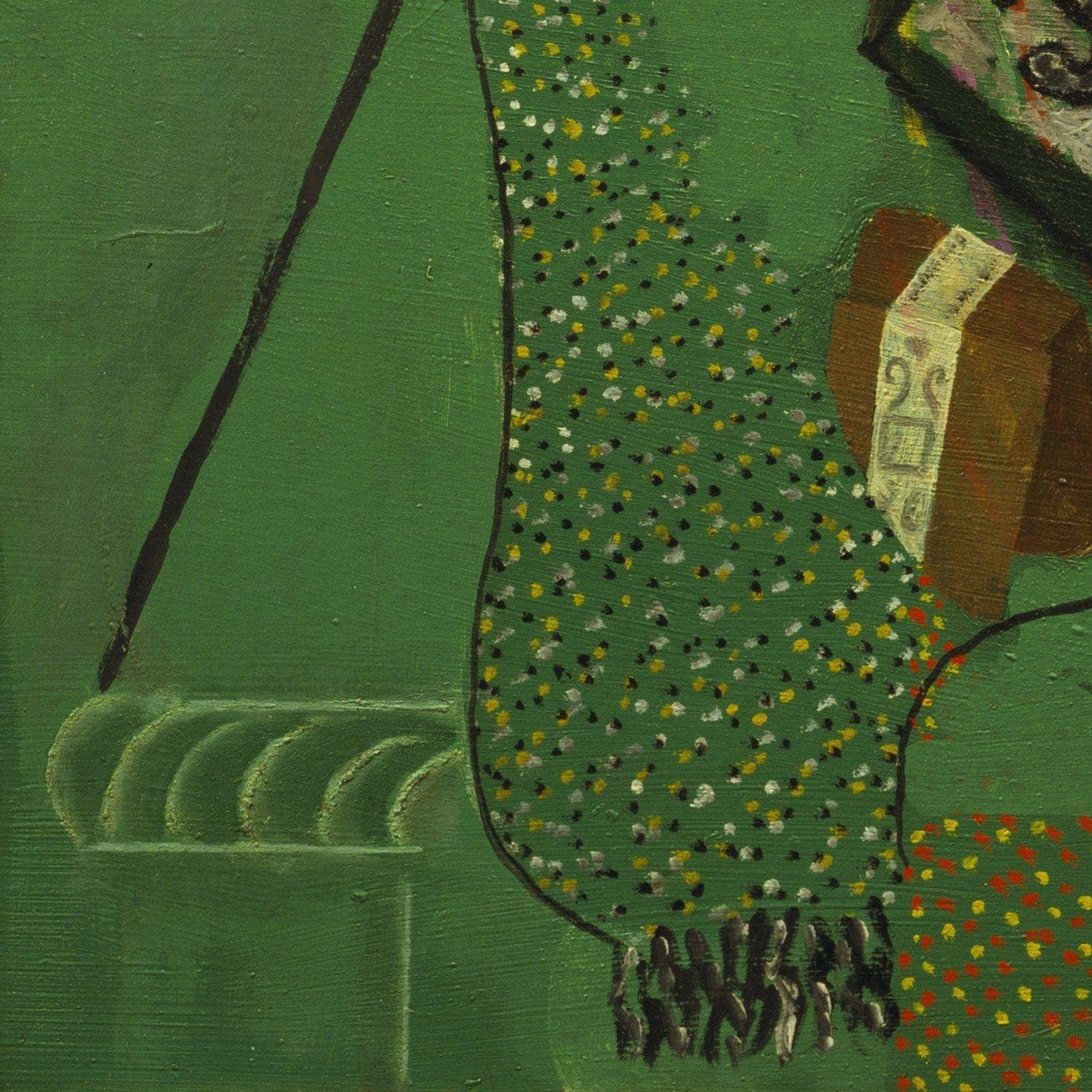 detail of the fine art reproduction from the bottom left corner