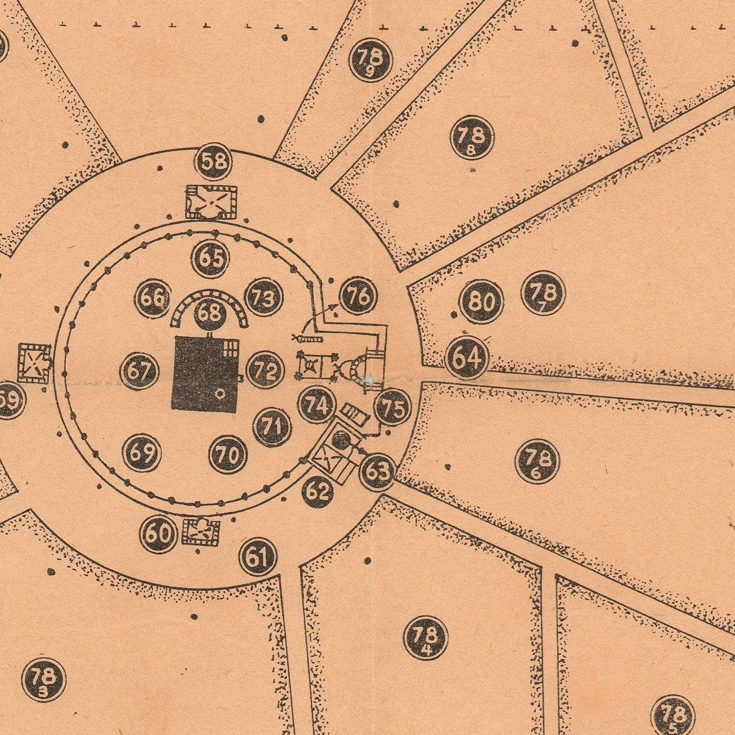 detail of the map from the centre 