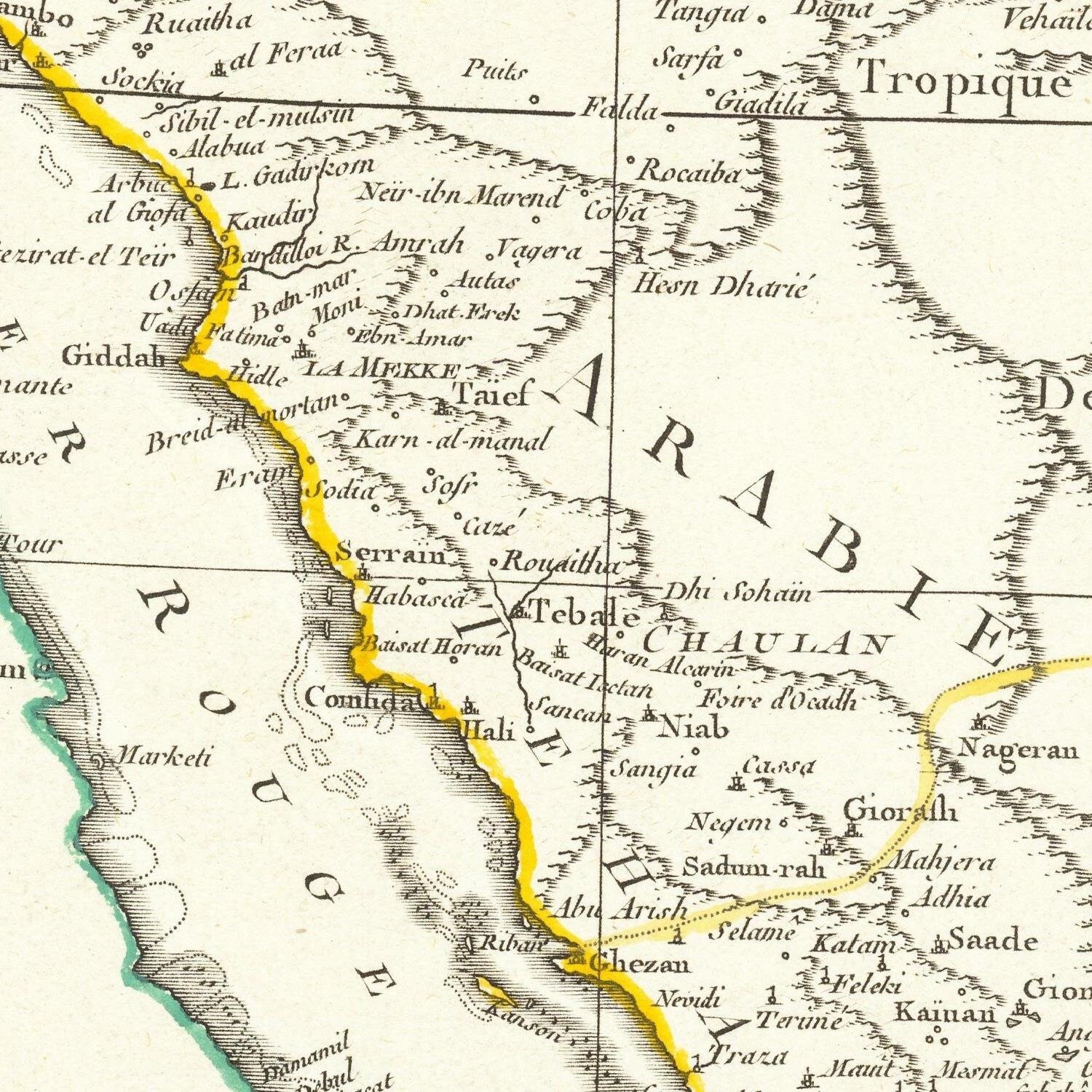 detail of the map from the centre left