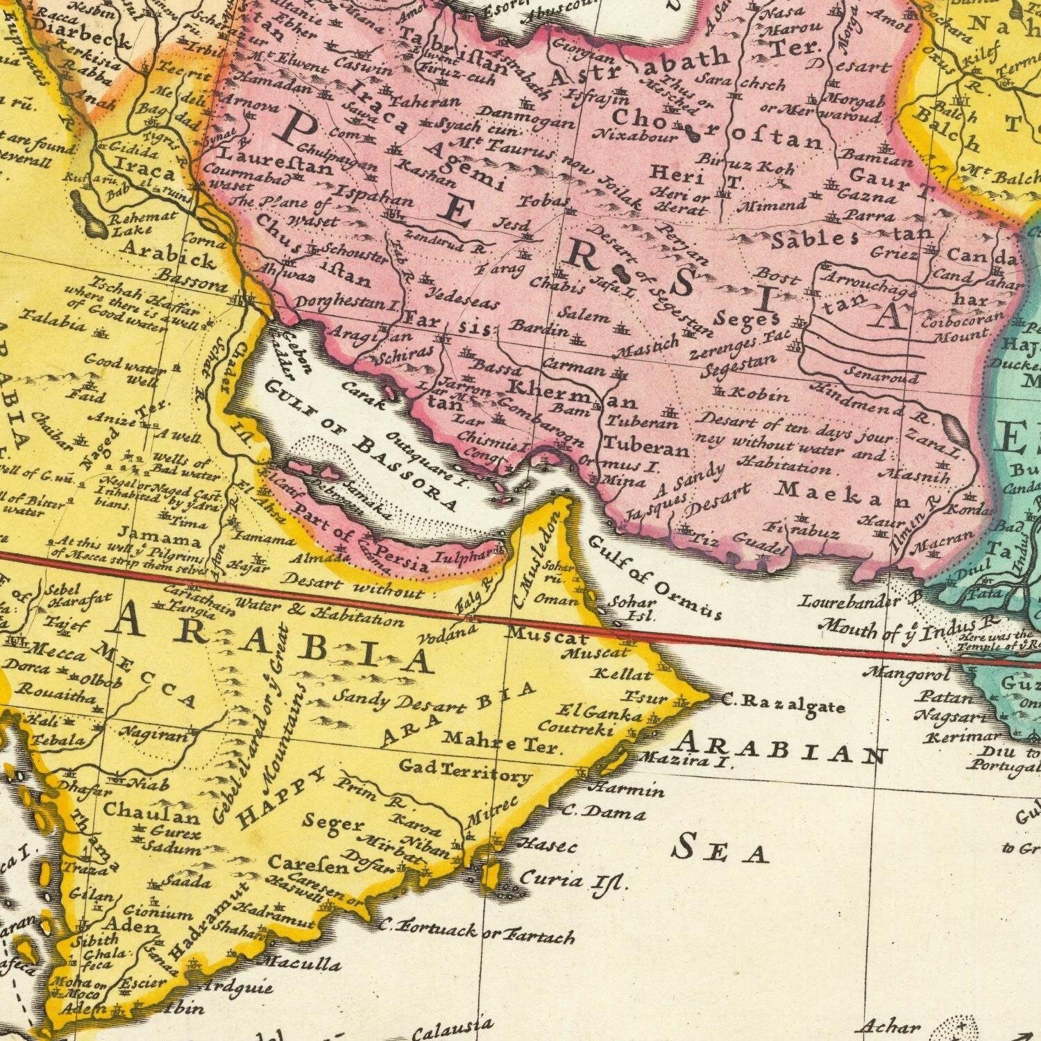 detail of the map from the centre left