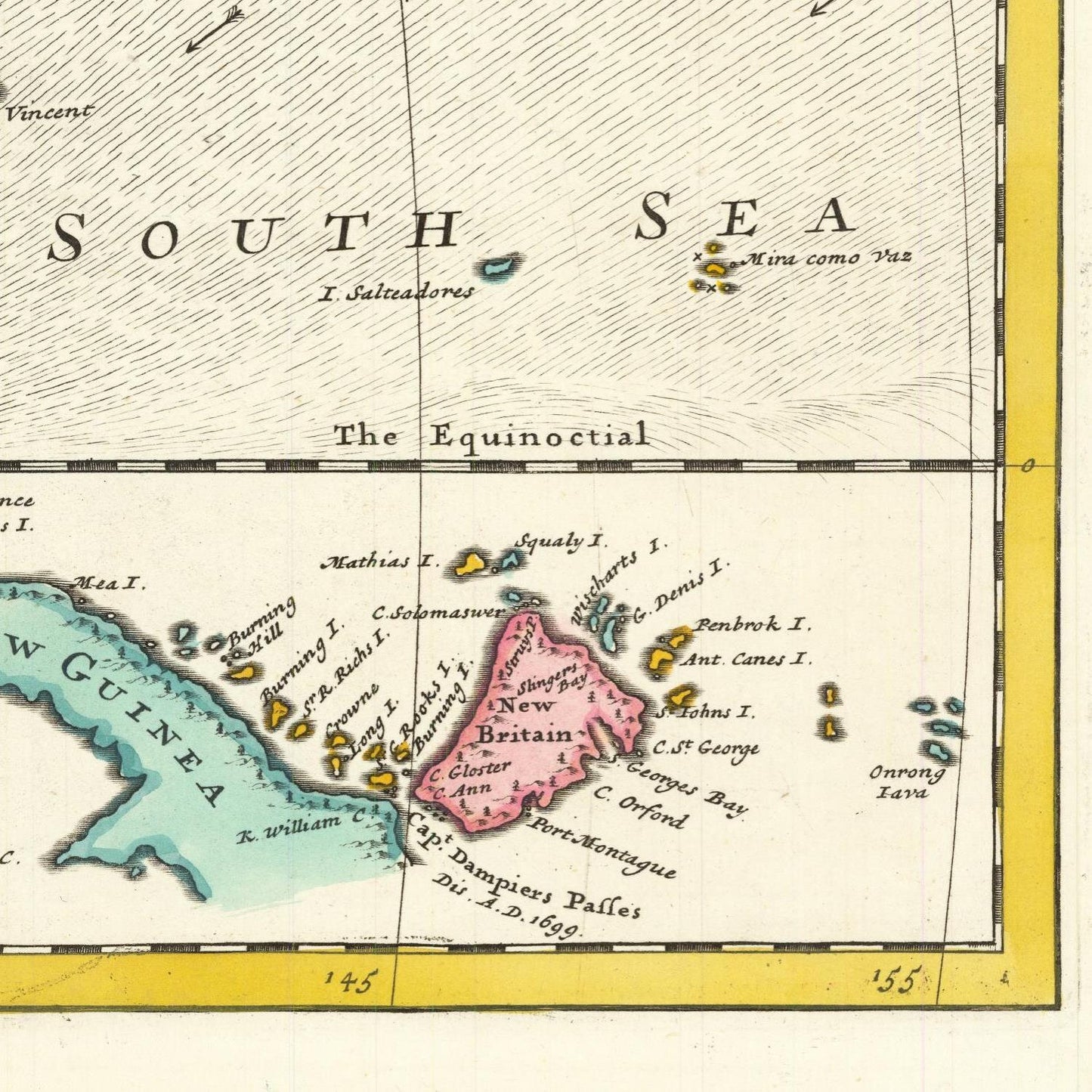 detail of the map from the bottom right corner