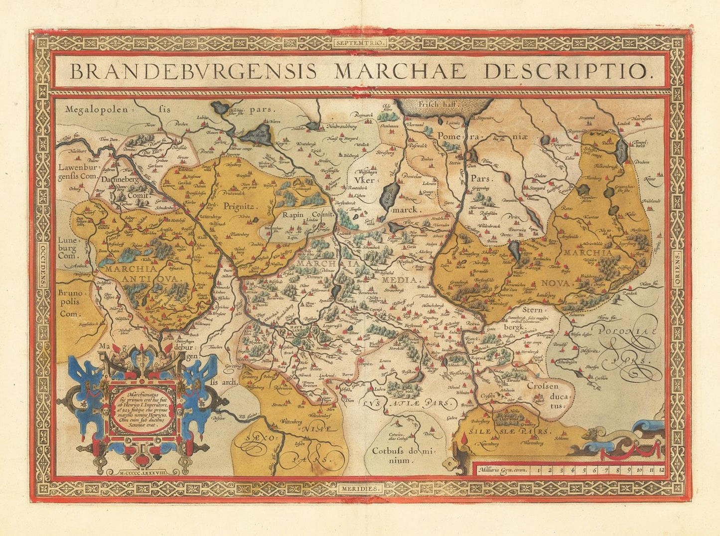 presentation of the map reproduction without a frame