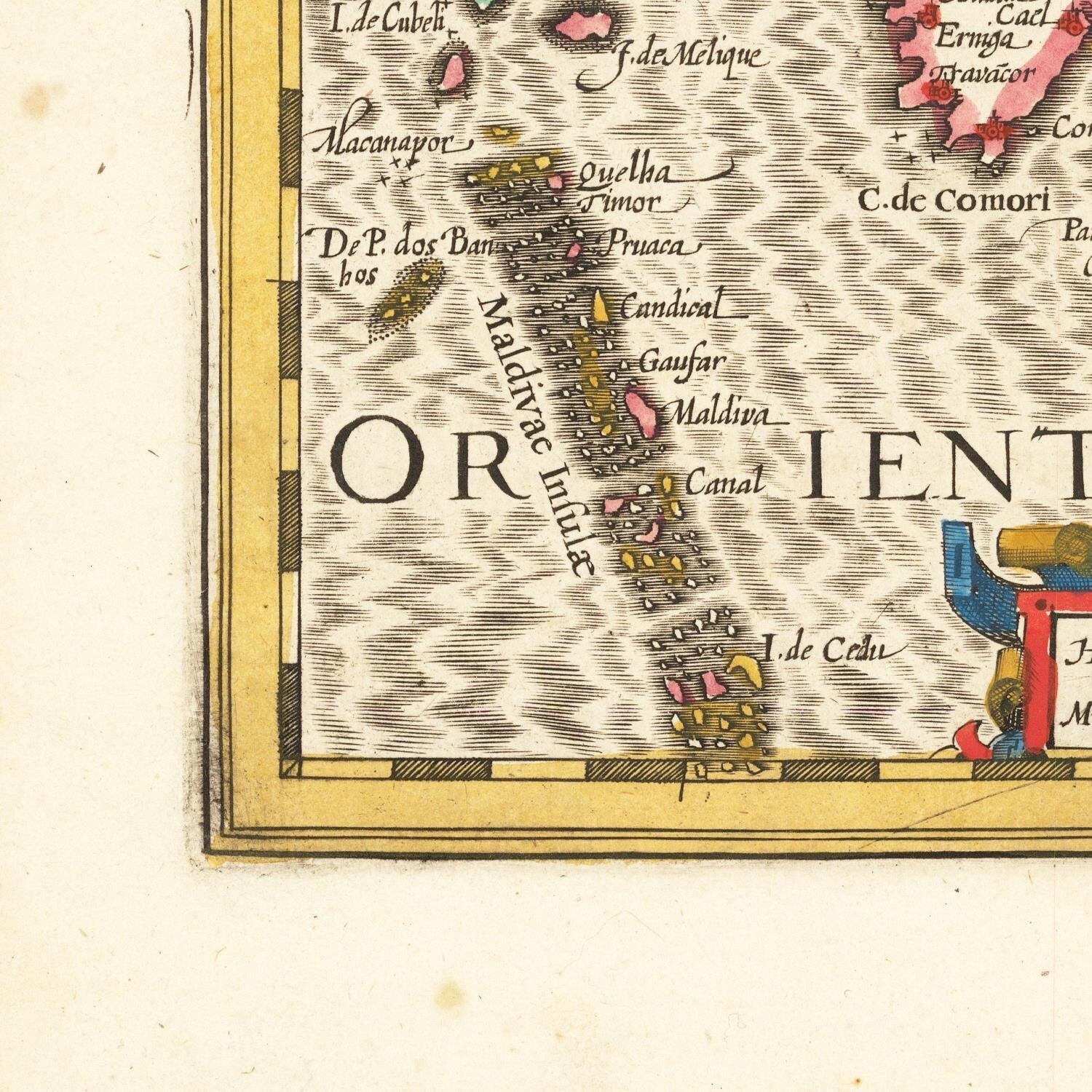 detail of the map from the bottom left corner