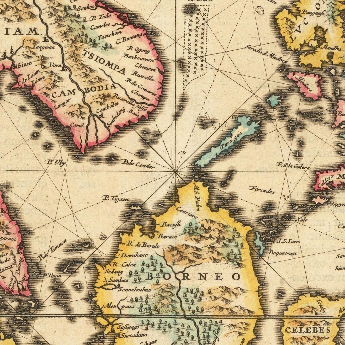 detail of the map from the centre 