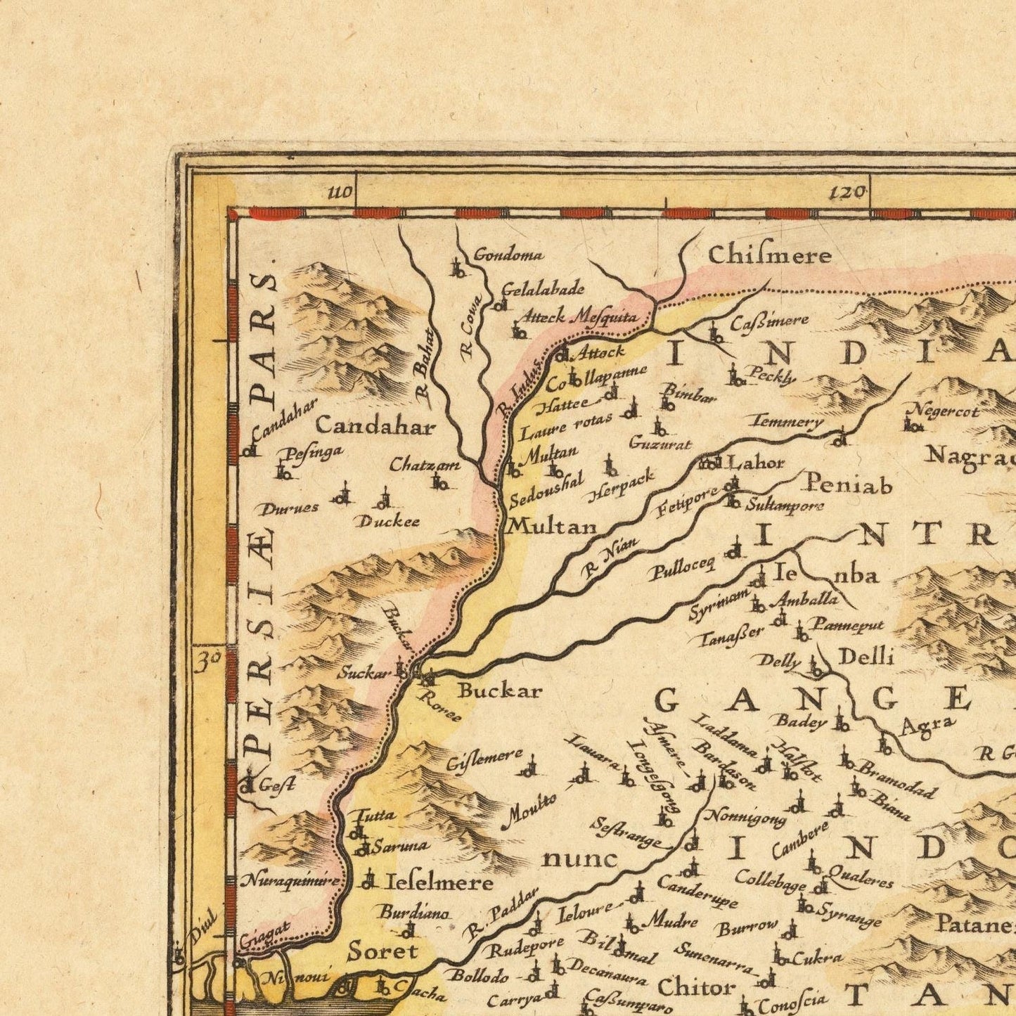 detail of the map from the top left corner