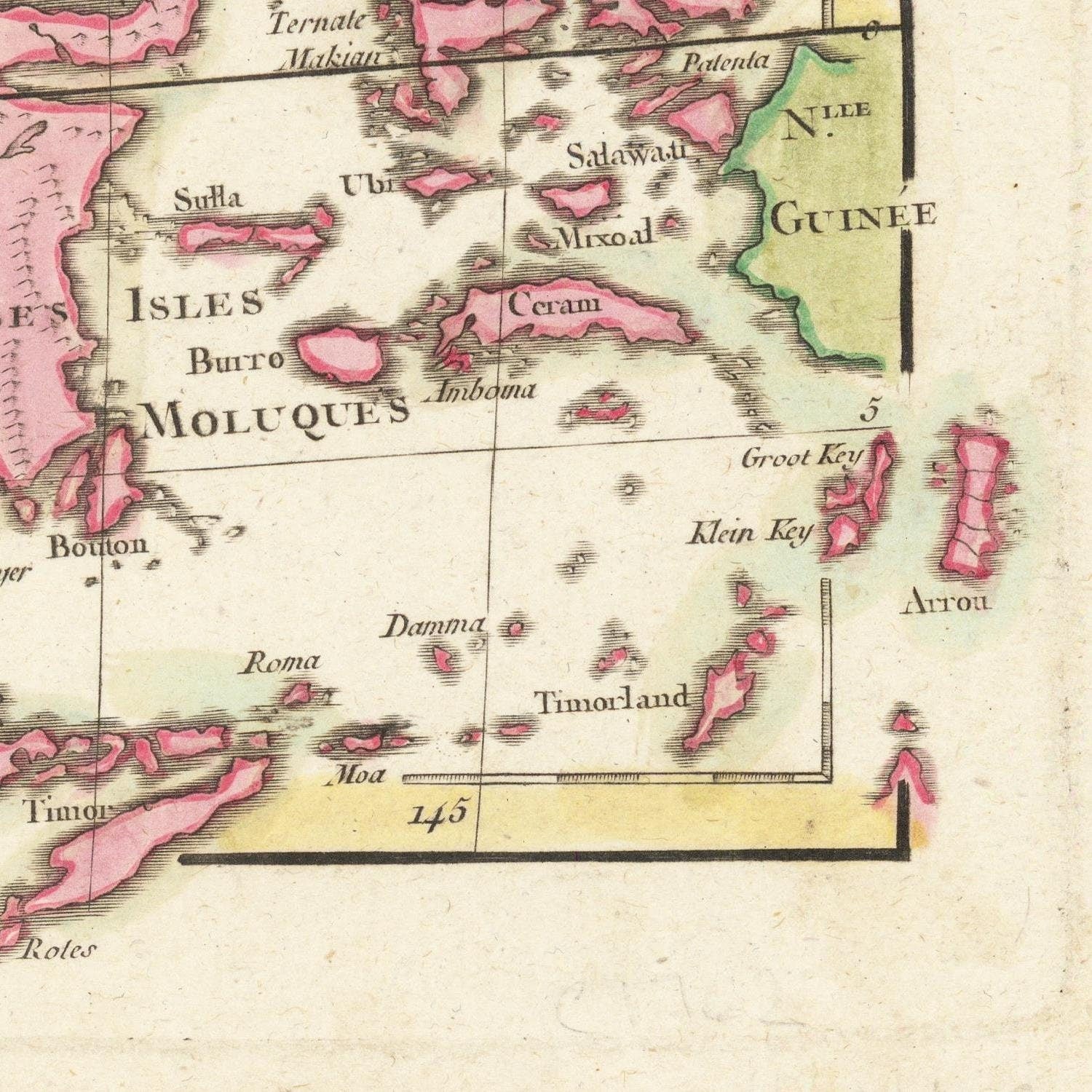 detail of the map from the bottom right corner