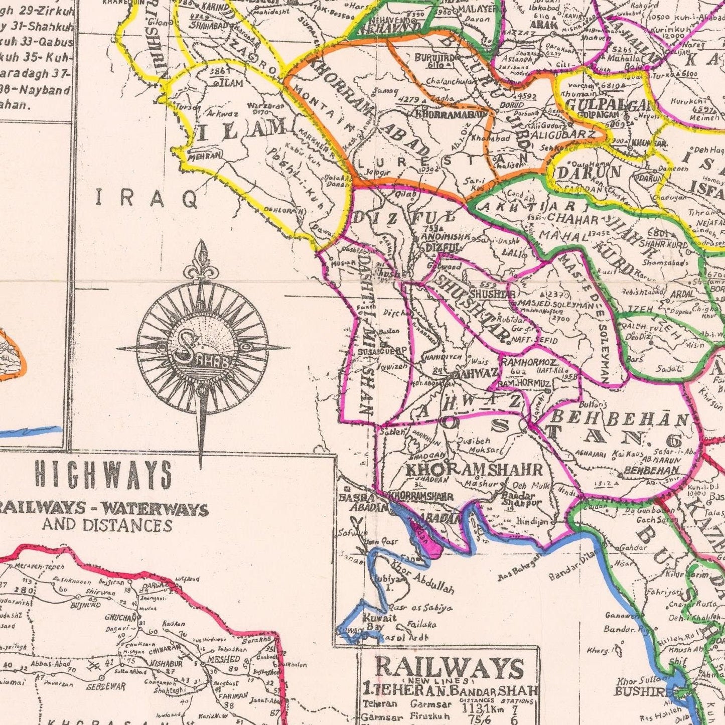 detail of the map from the centre 