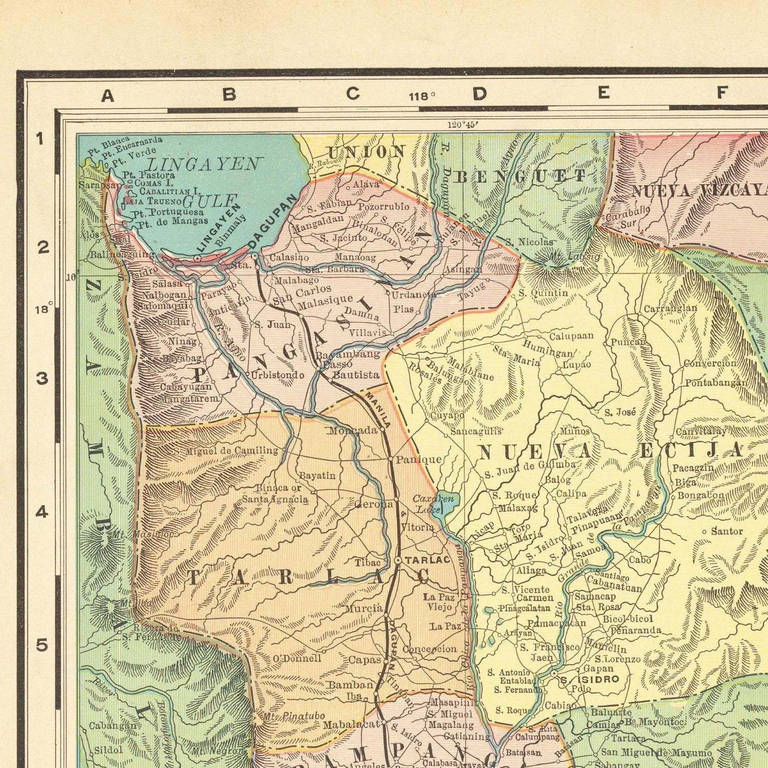 detail of the map from the top left corner