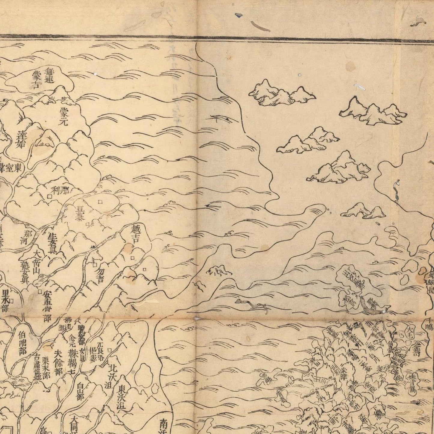 detail of the map from the top right corner