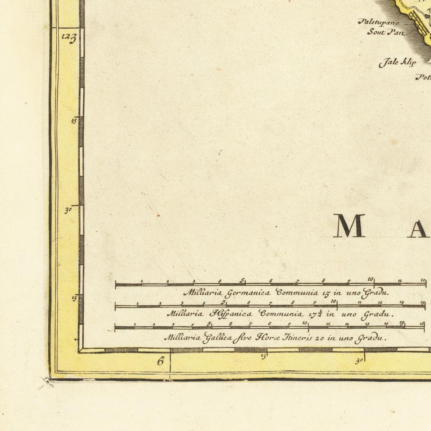 detail of the map from the bottom left corner