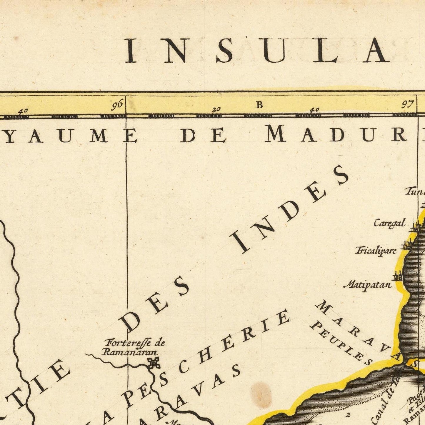 detail of the map from the centre left