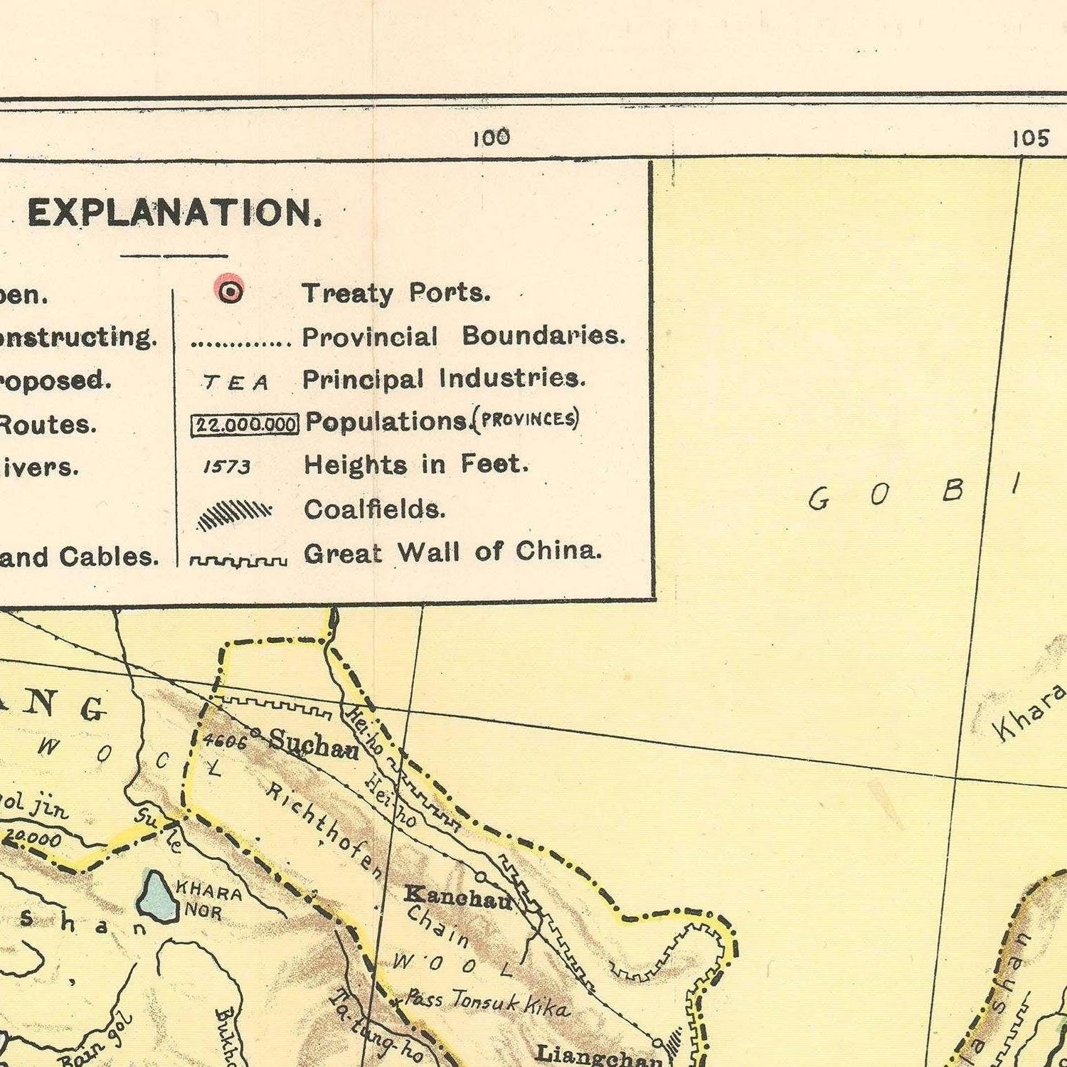 detail of the map from the centre left