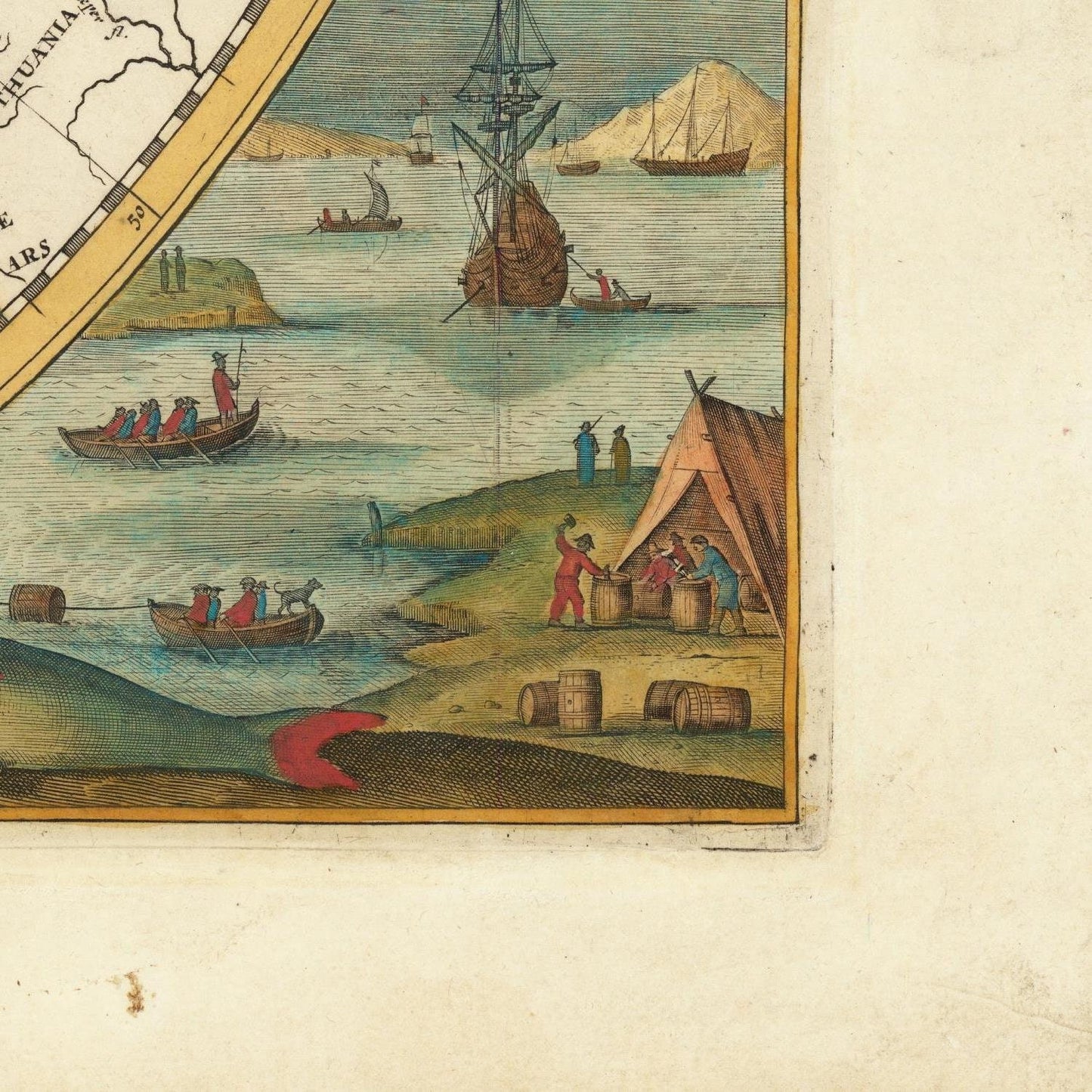 detail of the map from the bottom right corner