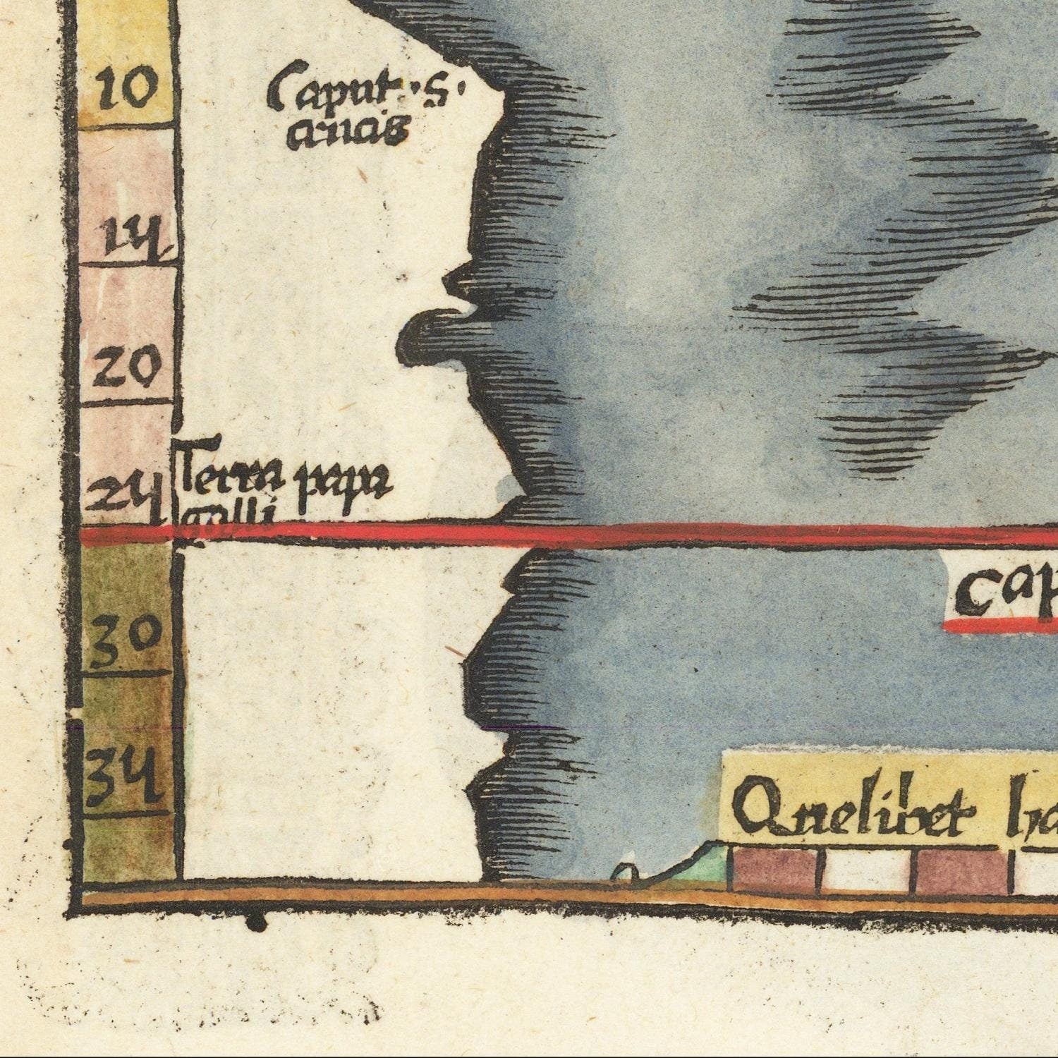 detail of the map from the bottom left corner