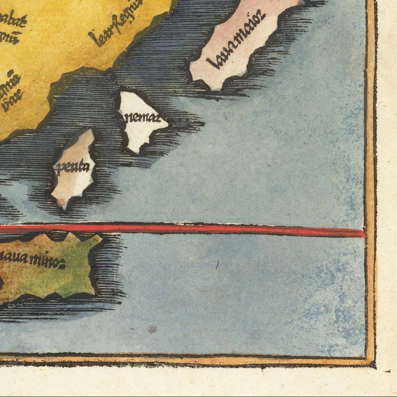 detail of the map from the bottom right corner