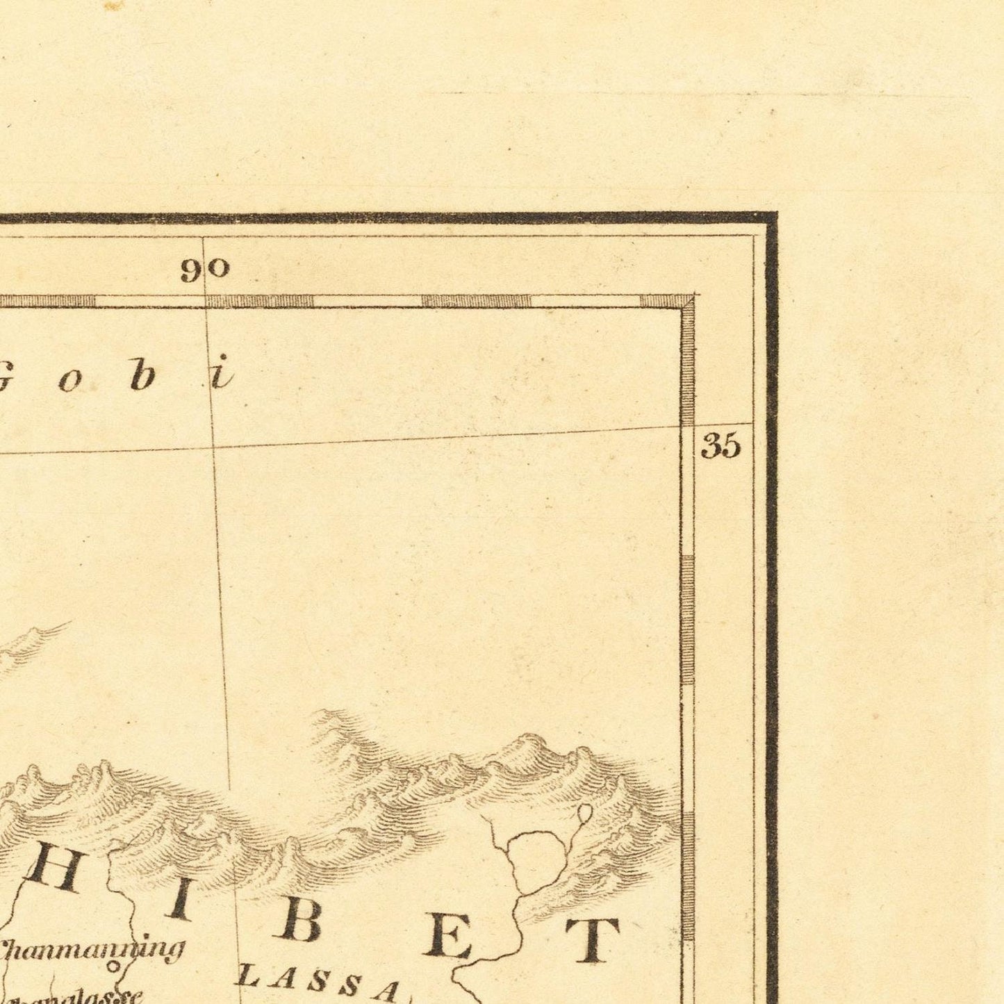 detail of the map from the top right corner