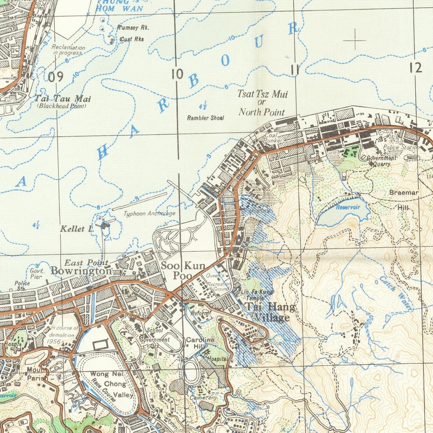 detail of the map from the centre 