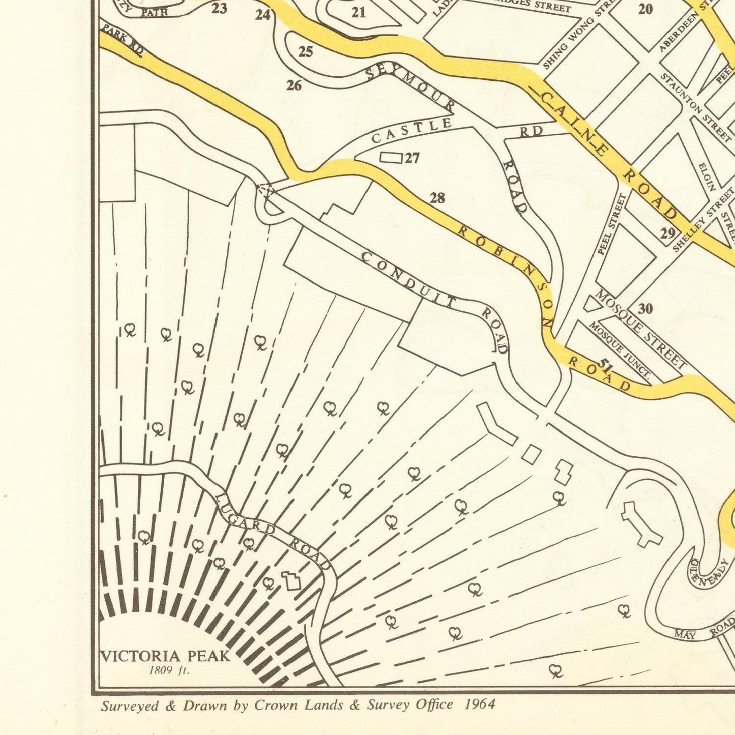 detail of the map from the bottom left corner