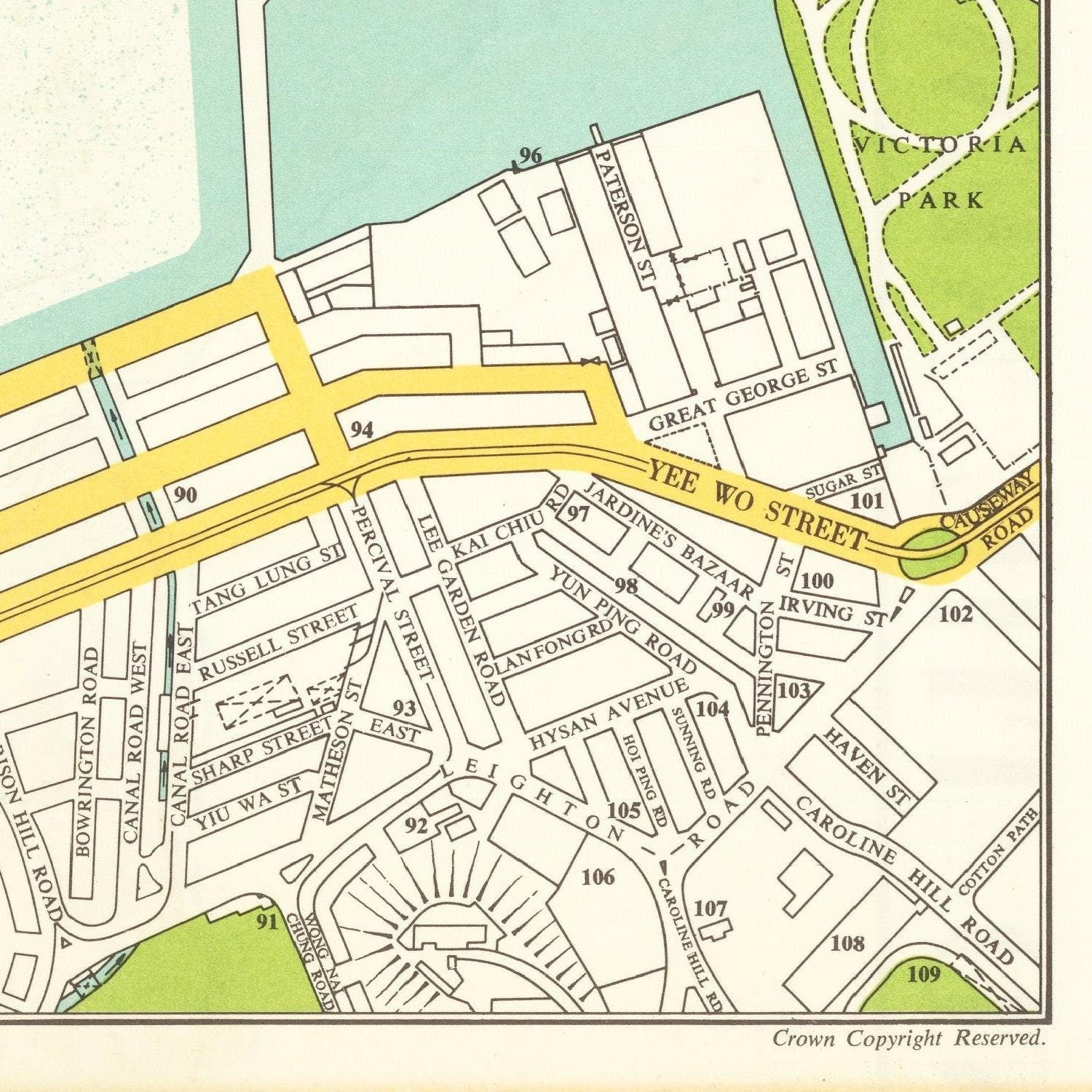 detail of the map from the bottom right corner