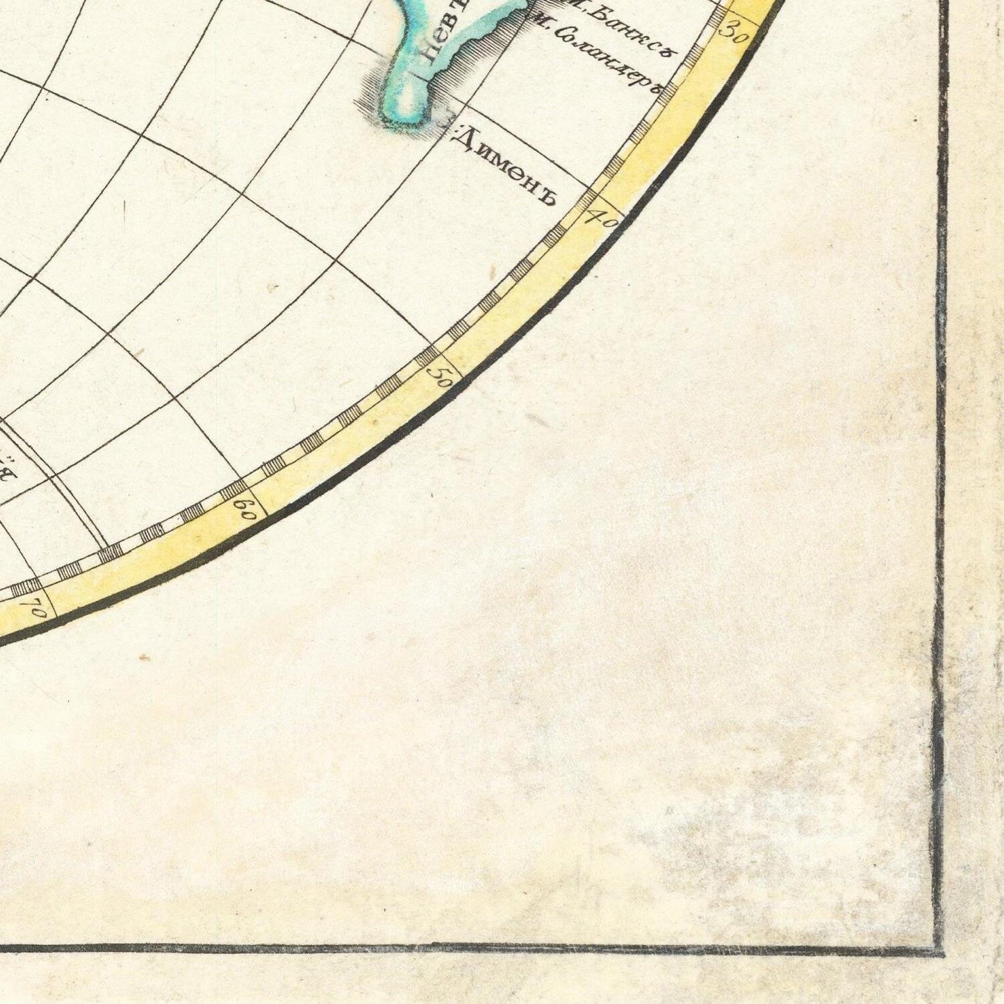 detail of the map from the bottom right corner