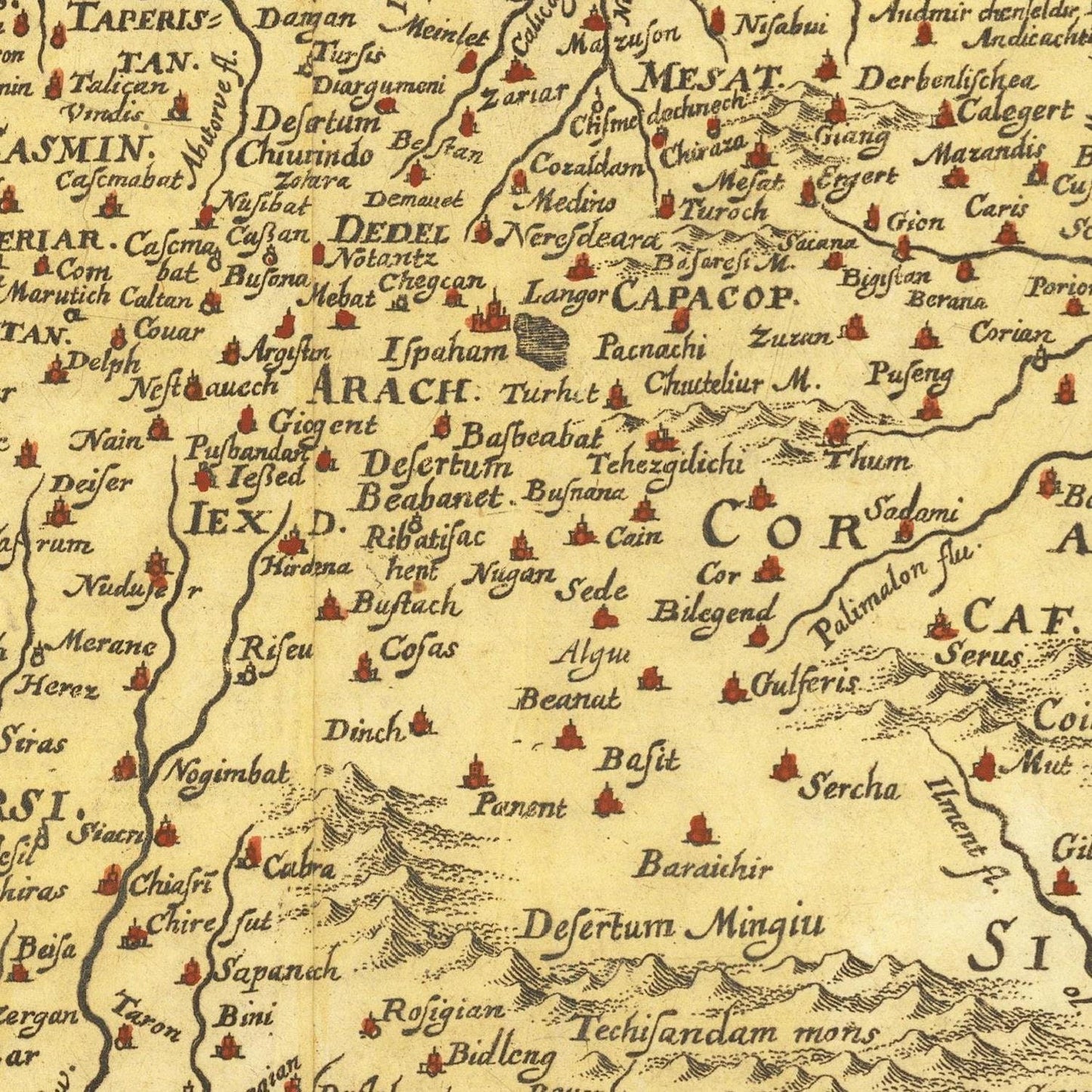 detail of the map from the centre 