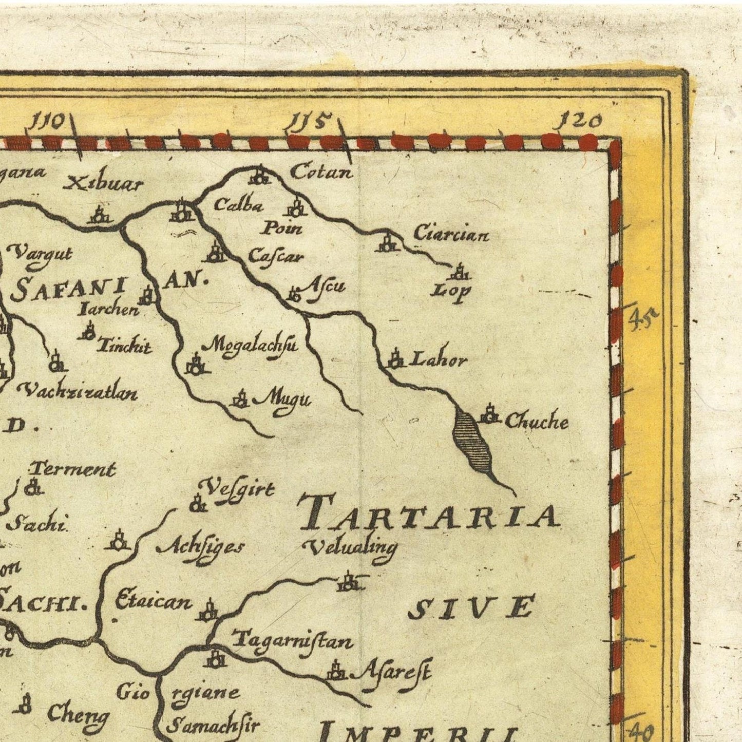 detail of the map from the top right corner