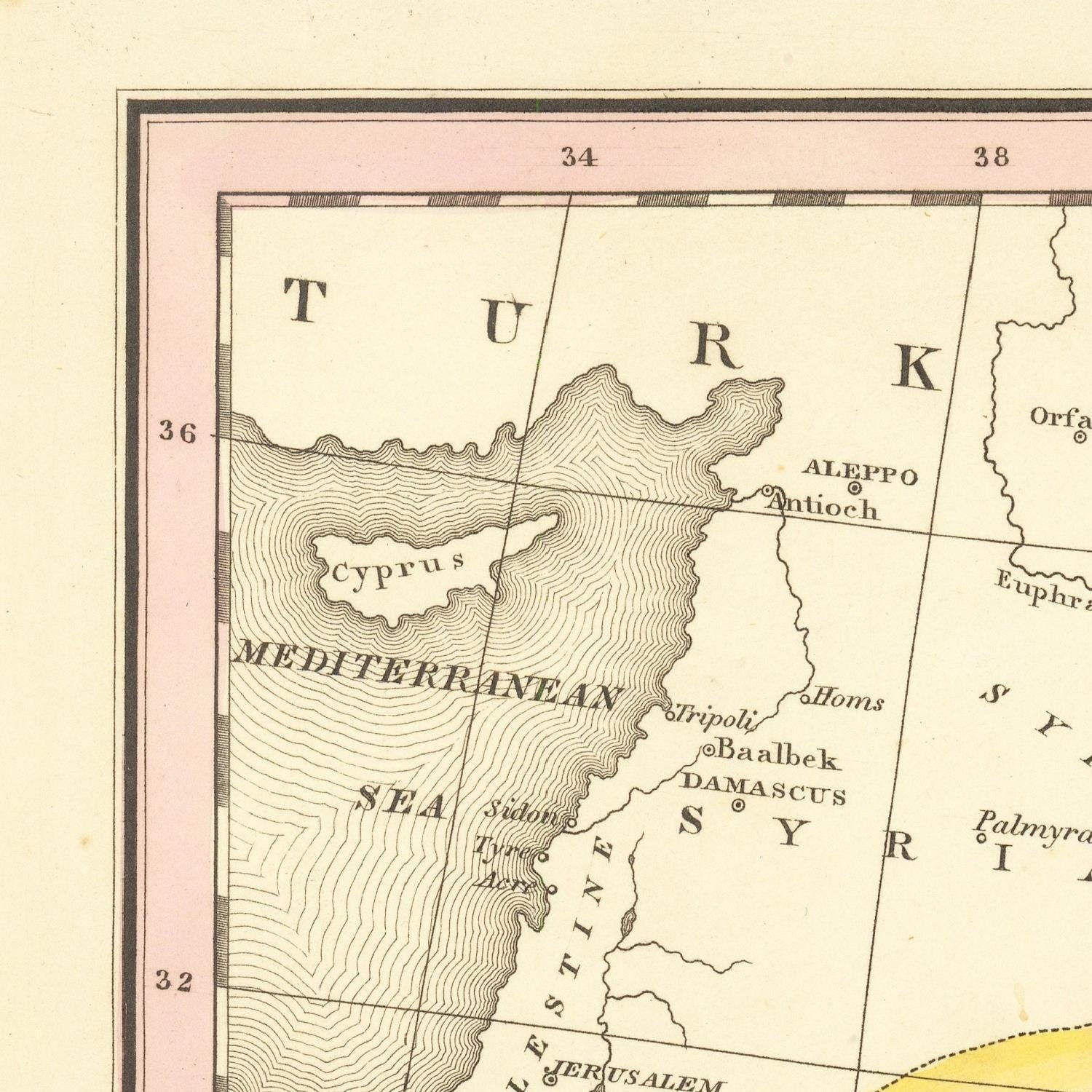 detail of the map from the top left corner