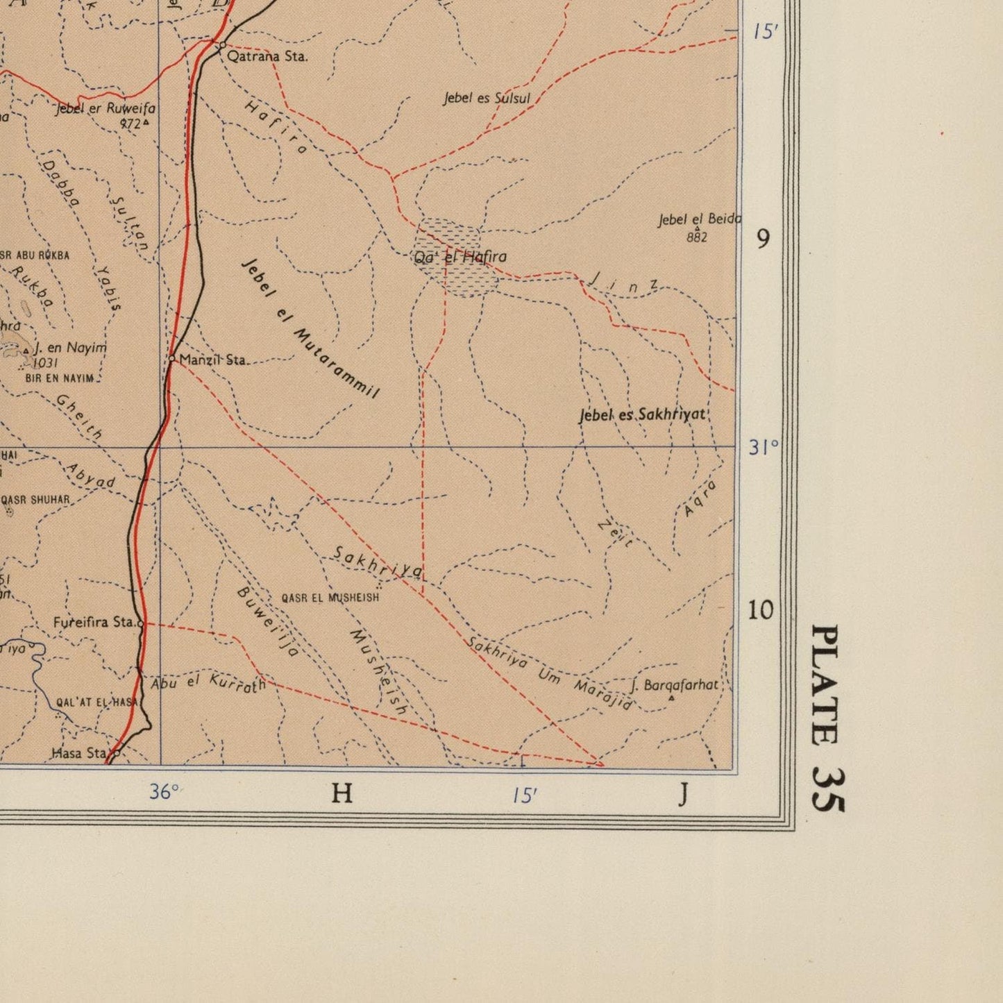 detail of the map from the bottom right corner