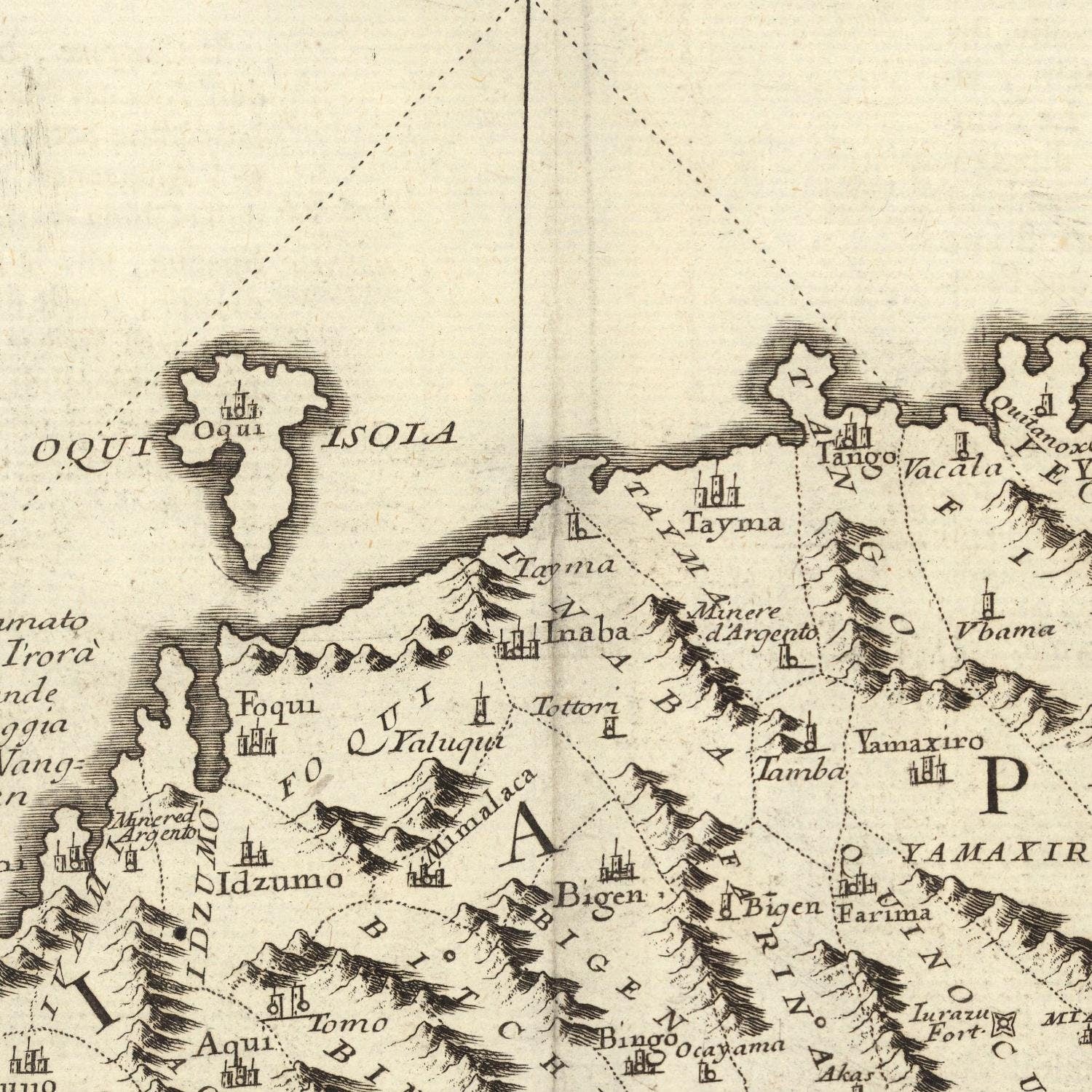 detail of the map from the centre 