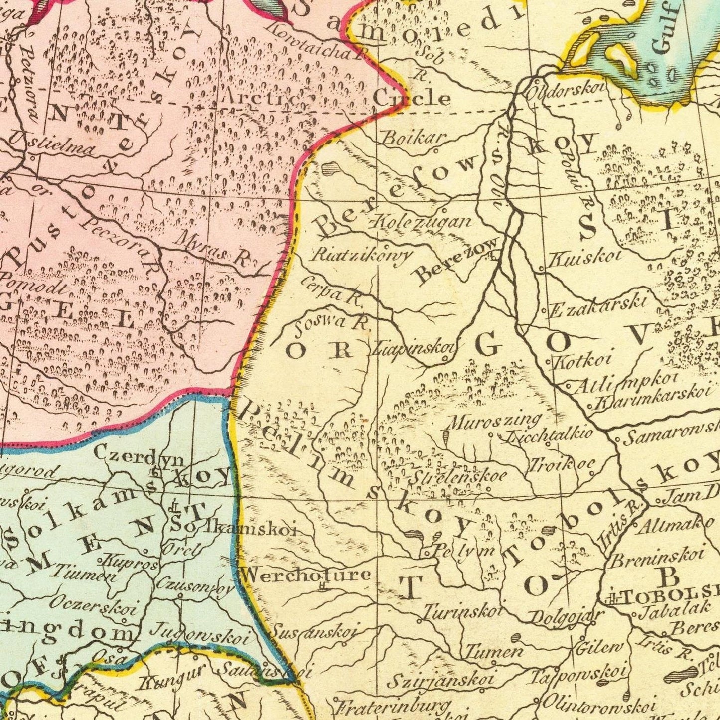 detail of the map from the centre 