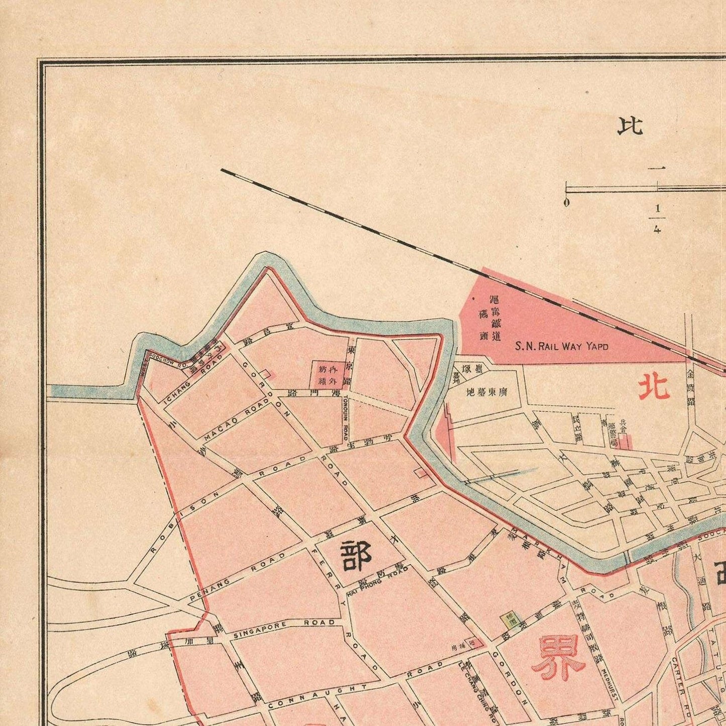 detail of the map from the top left corner