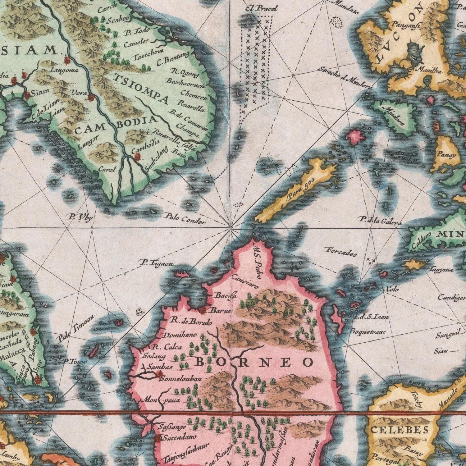 detail of the map from the centre 