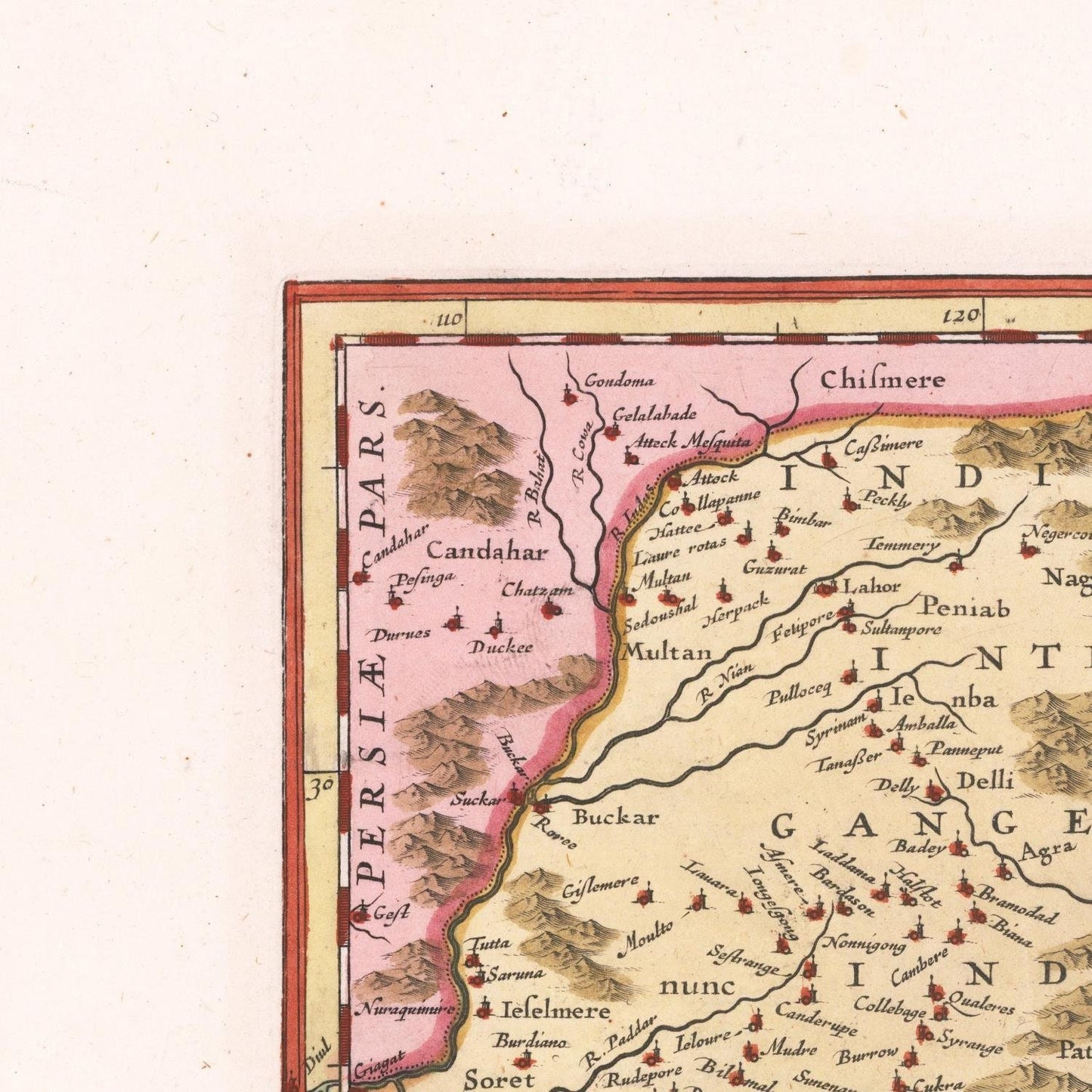 detail of the map from the top left corner