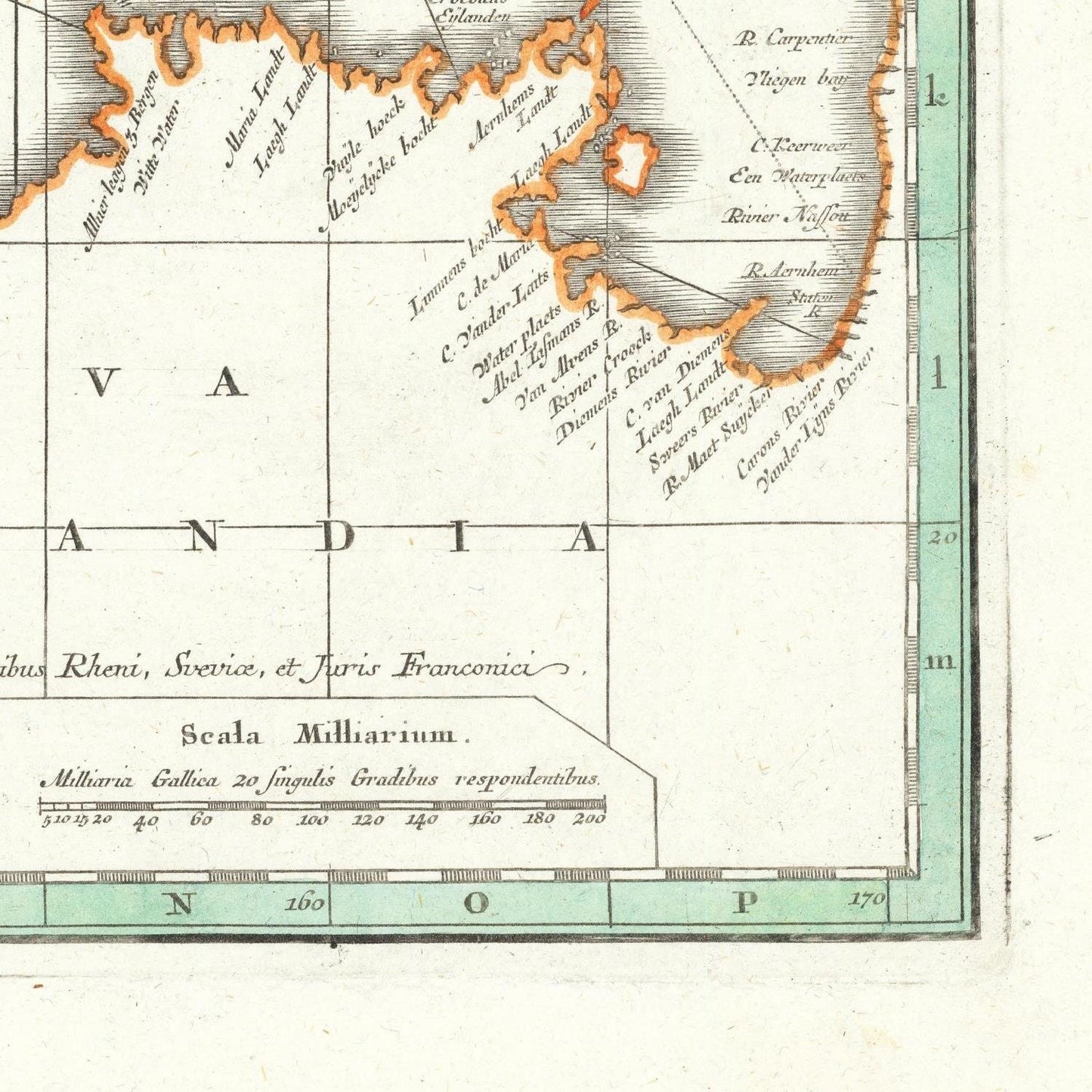 detail of the map from the bottom right corner