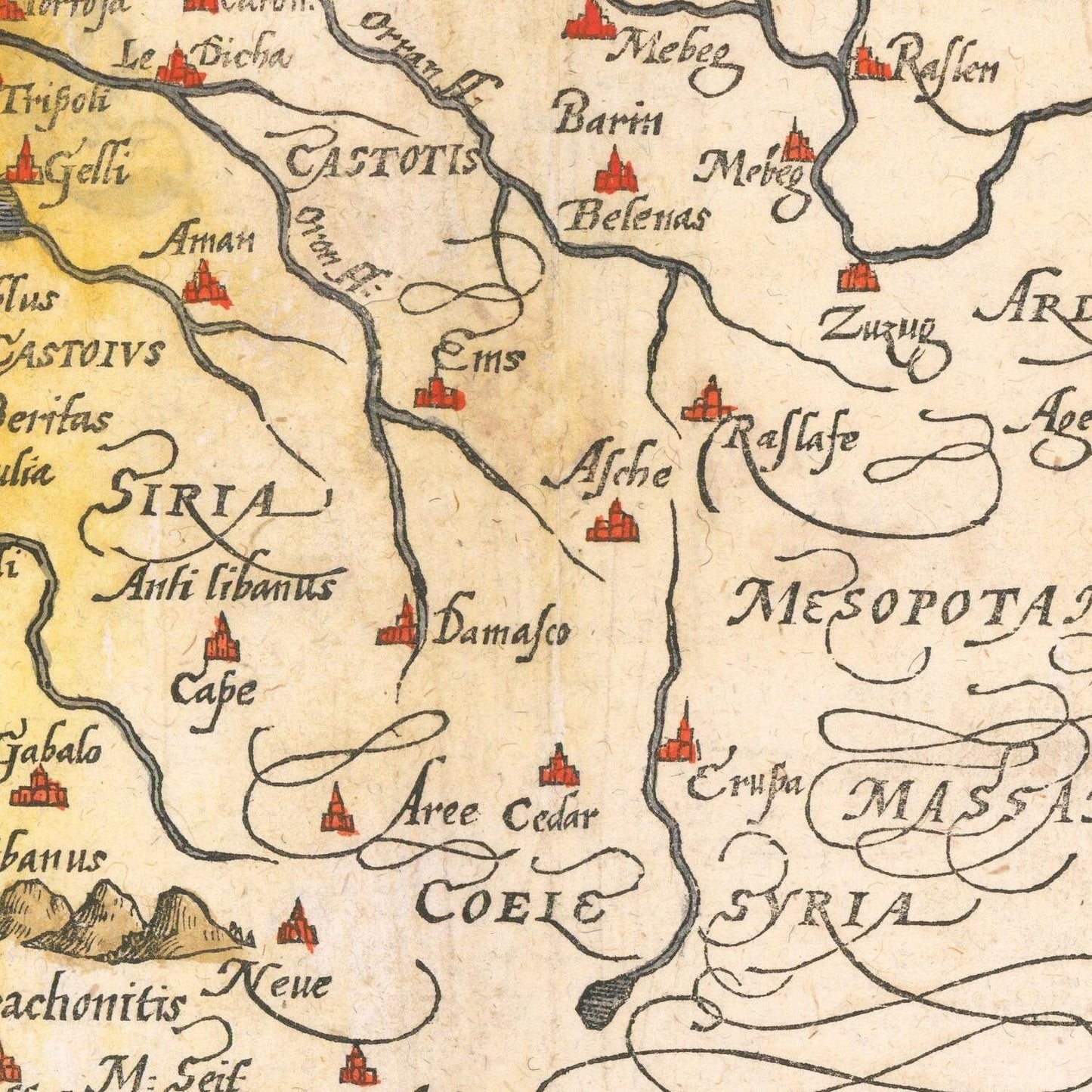 detail of the map from the centre 