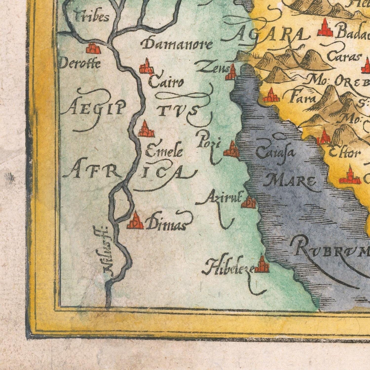 detail of the map from the bottom left corner