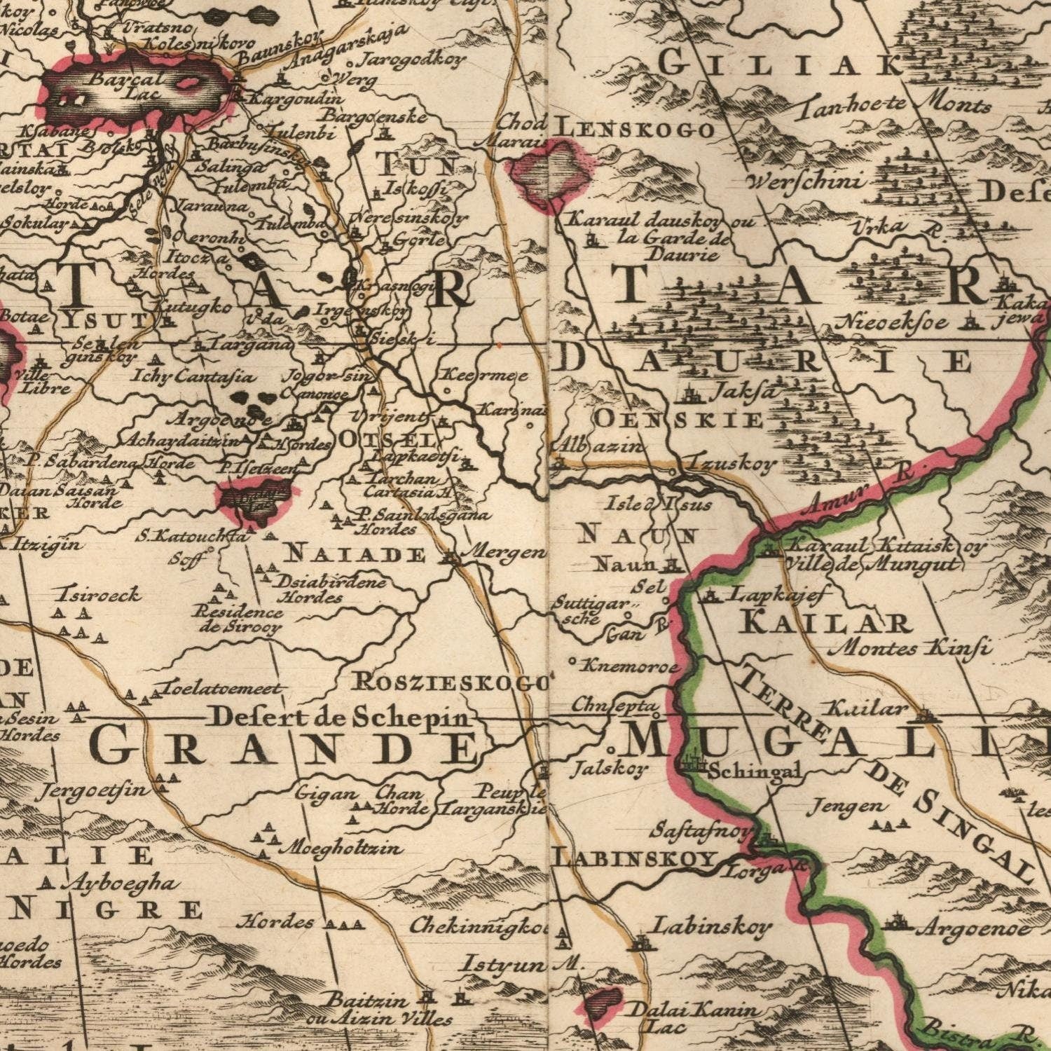 detail of the map from the centre 