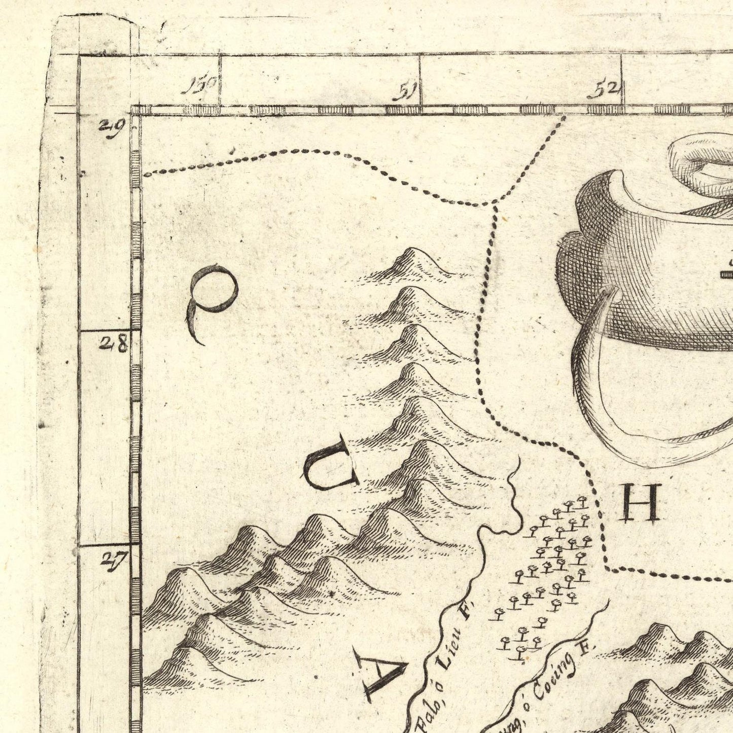 detail of the map from the top left corner