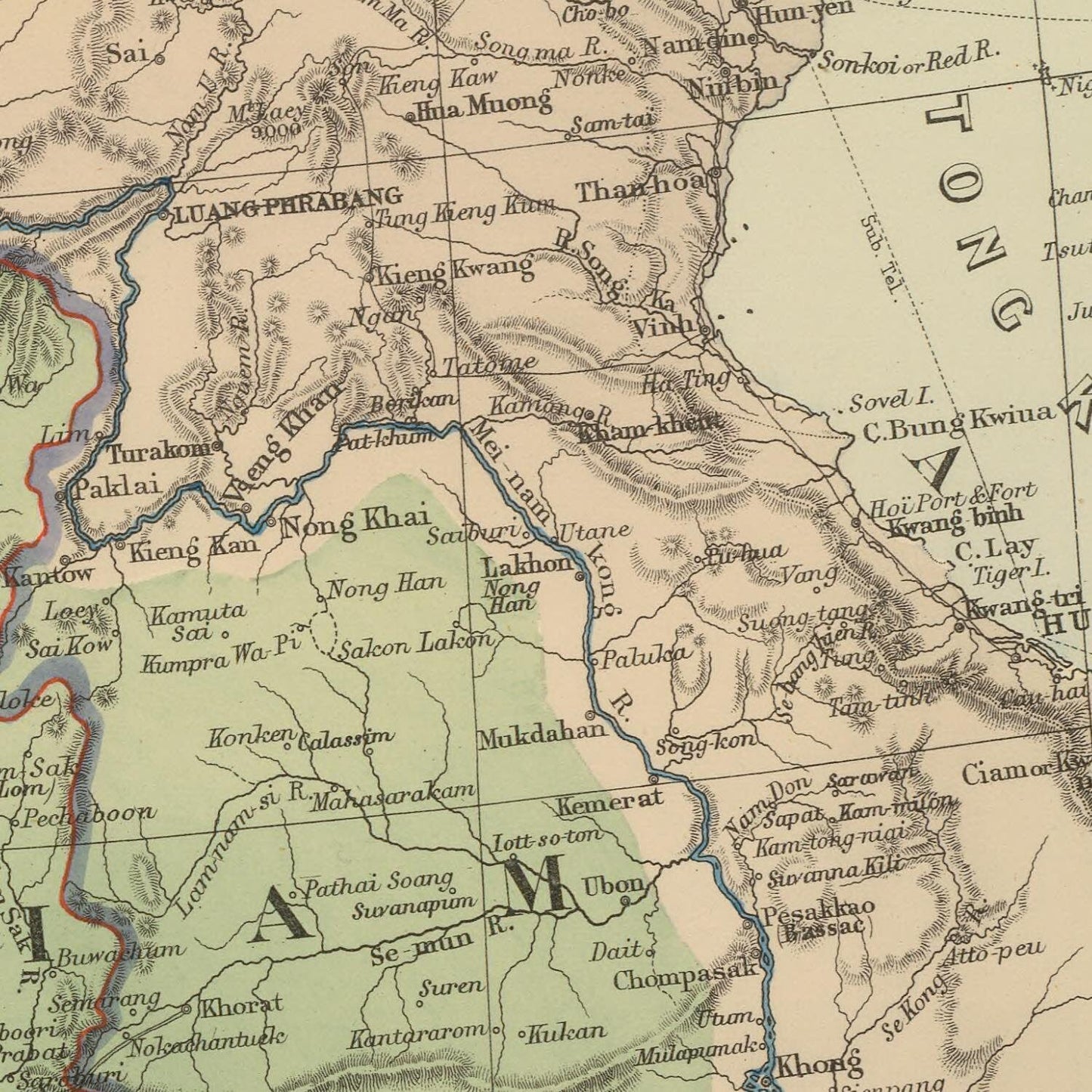 detail of the map from the centre left