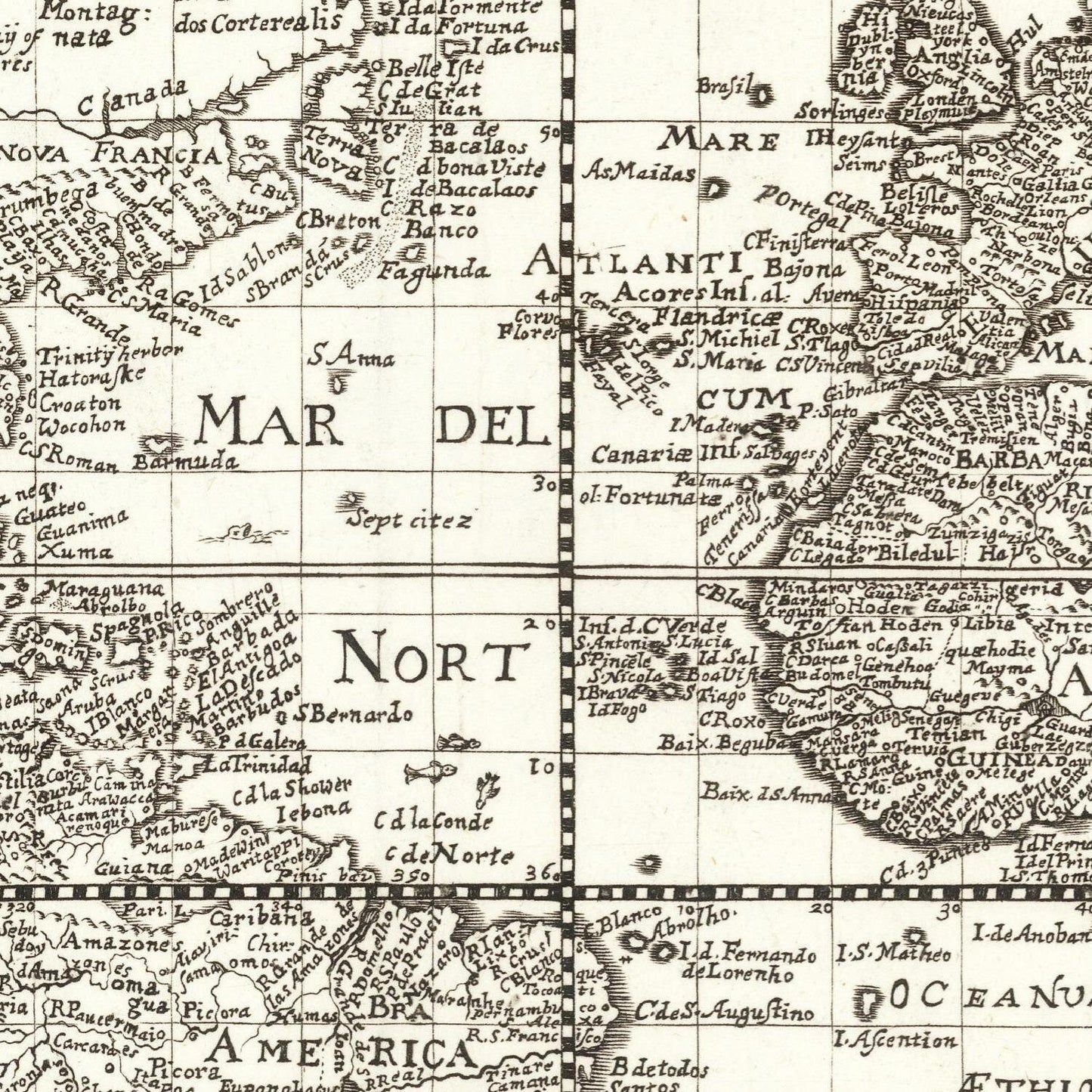 detail of the map from the centre 