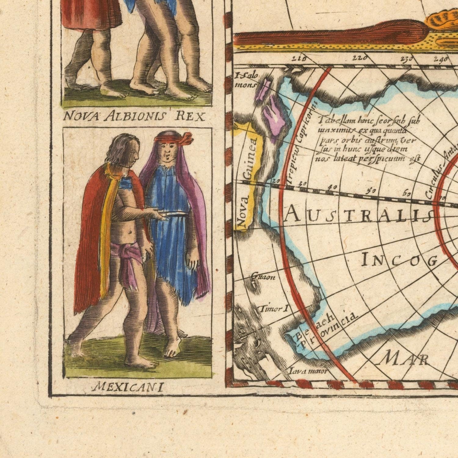 detail of the map from the bottom left corner