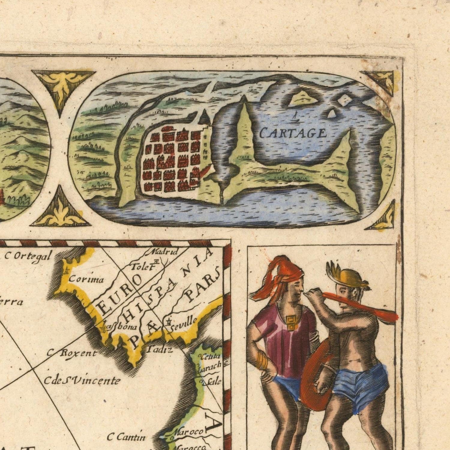 detail of the map from the top right corner