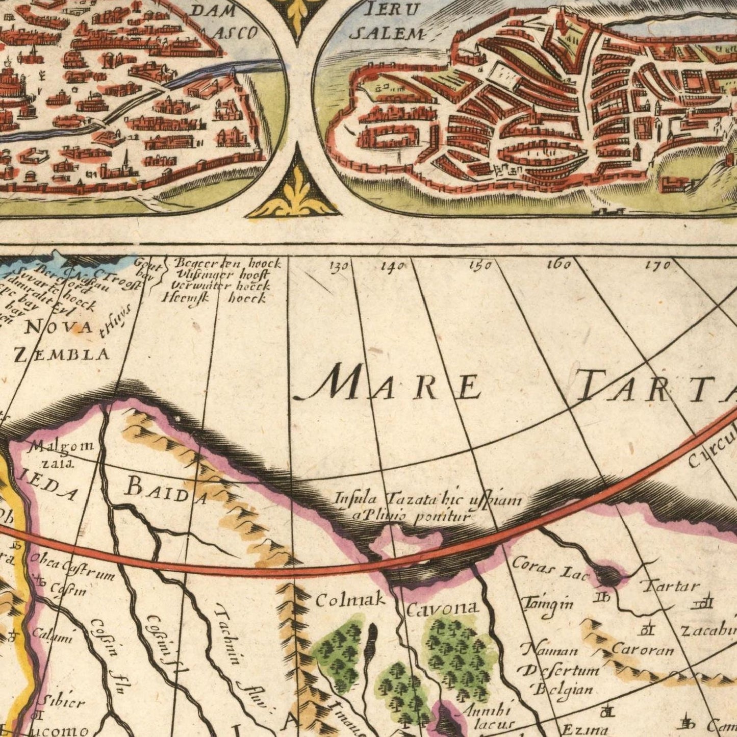 detail of the map from the centre left