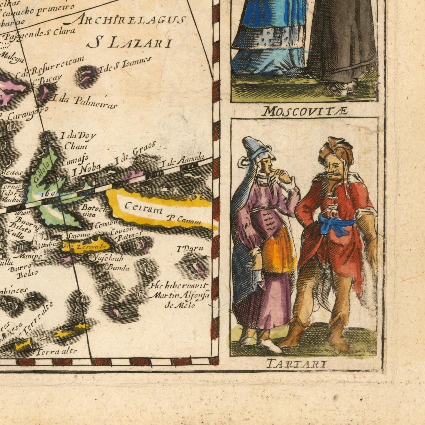 detail of the map from the bottom right corner