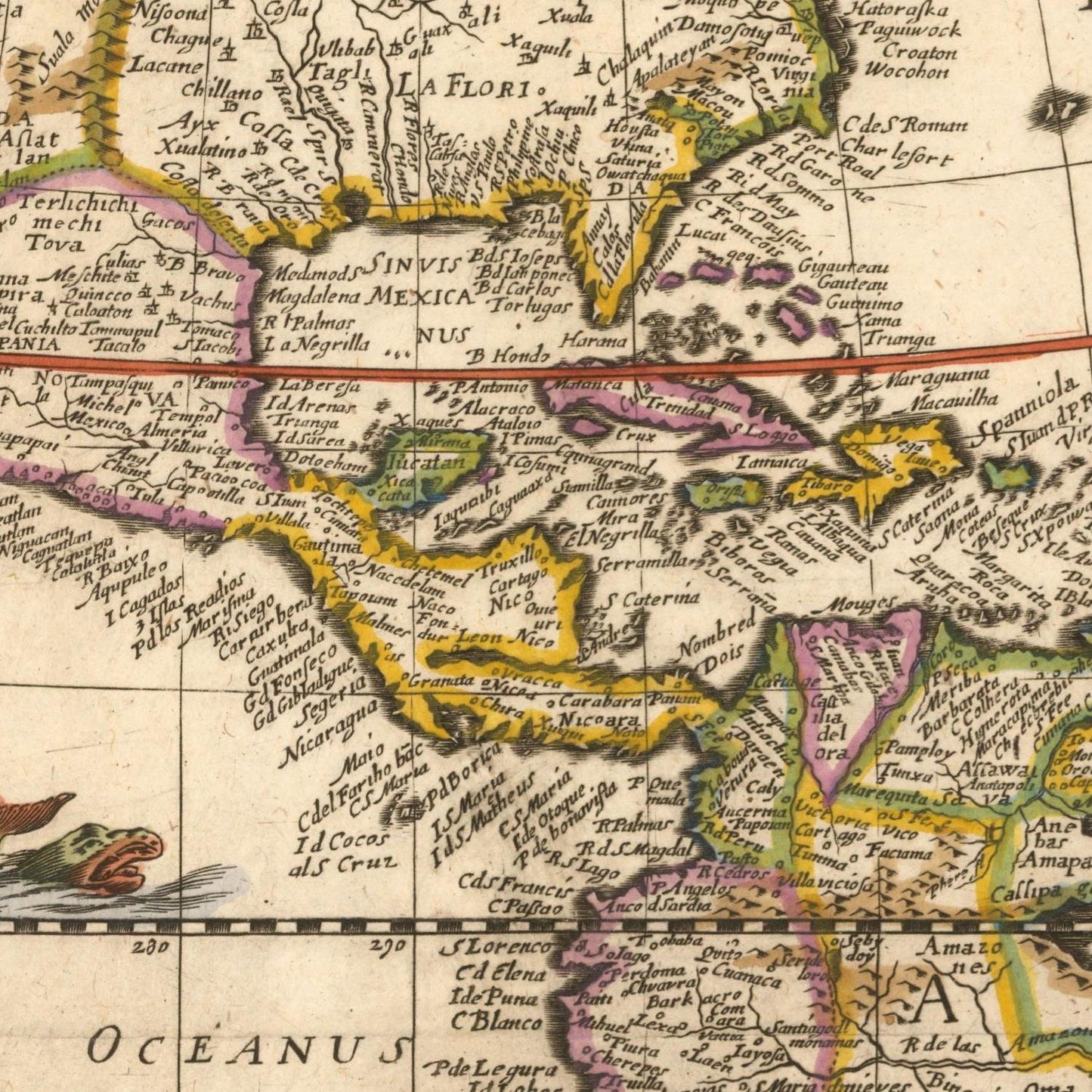 detail of the map from the centre 