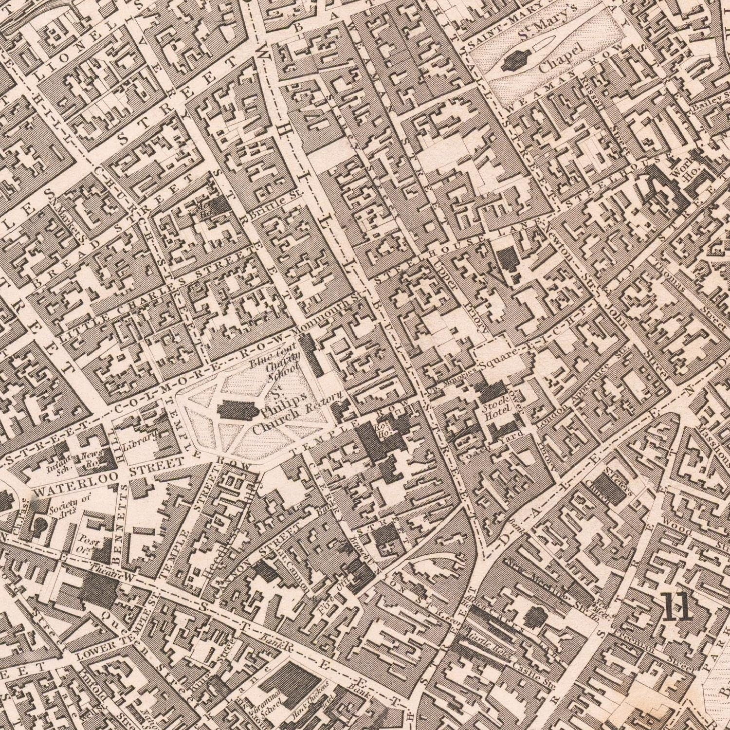 detail of the map from the centre 