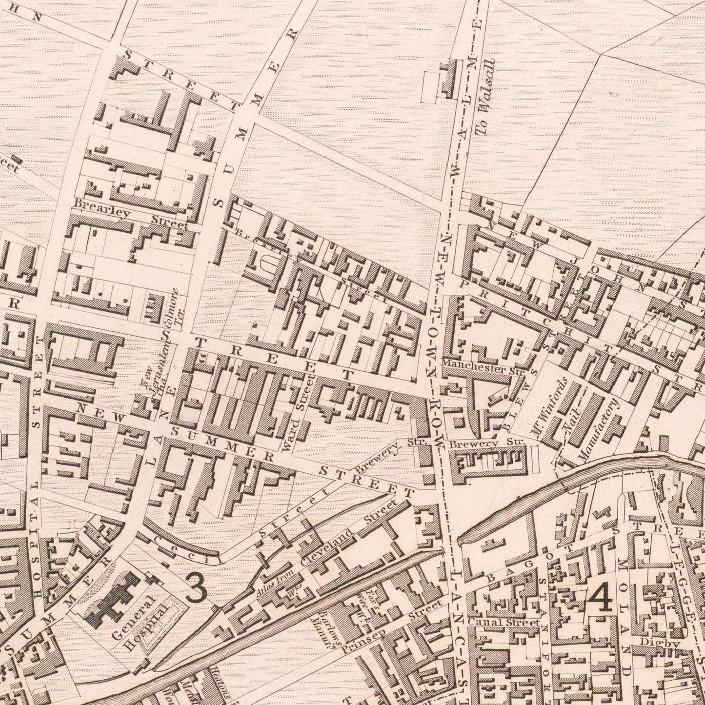 detail of the map from the centre left