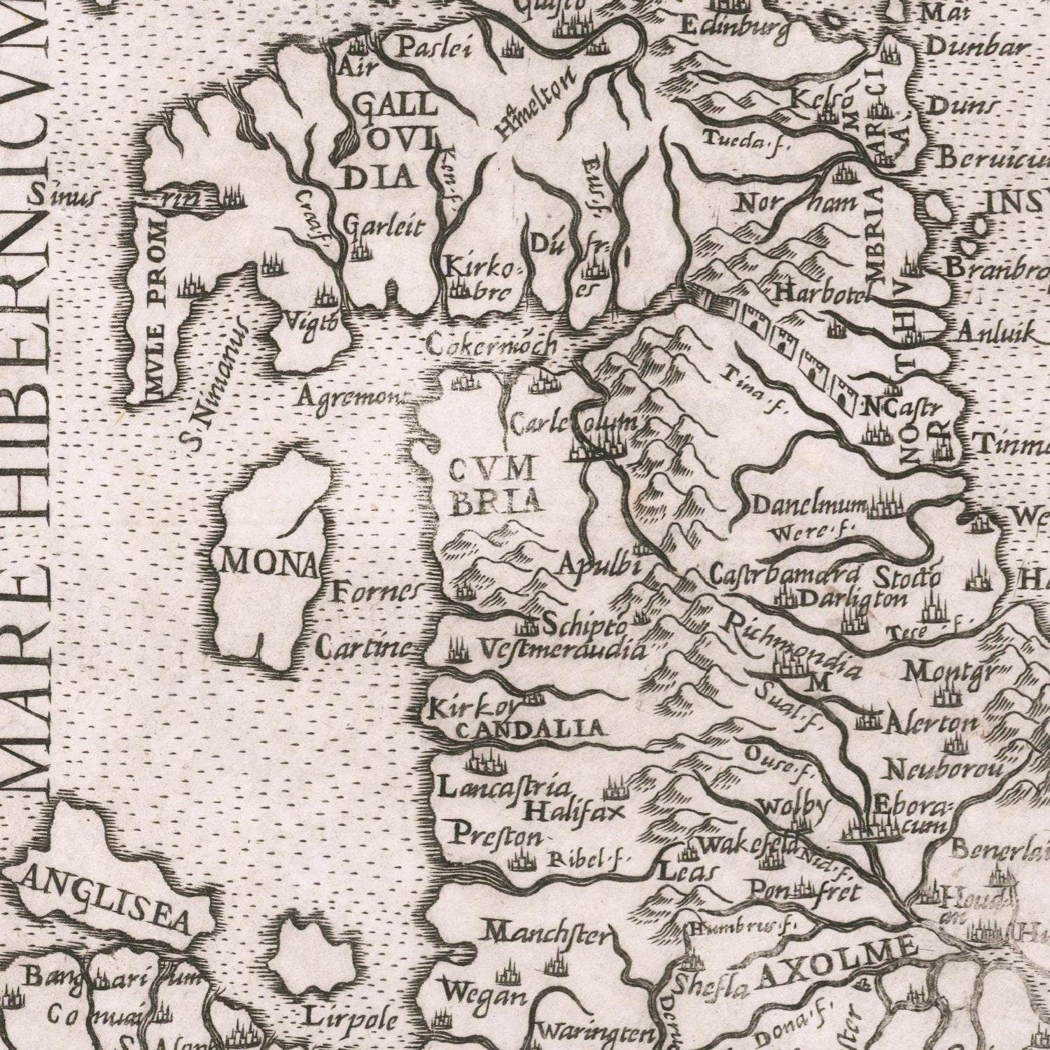 detail of the map from the centre 